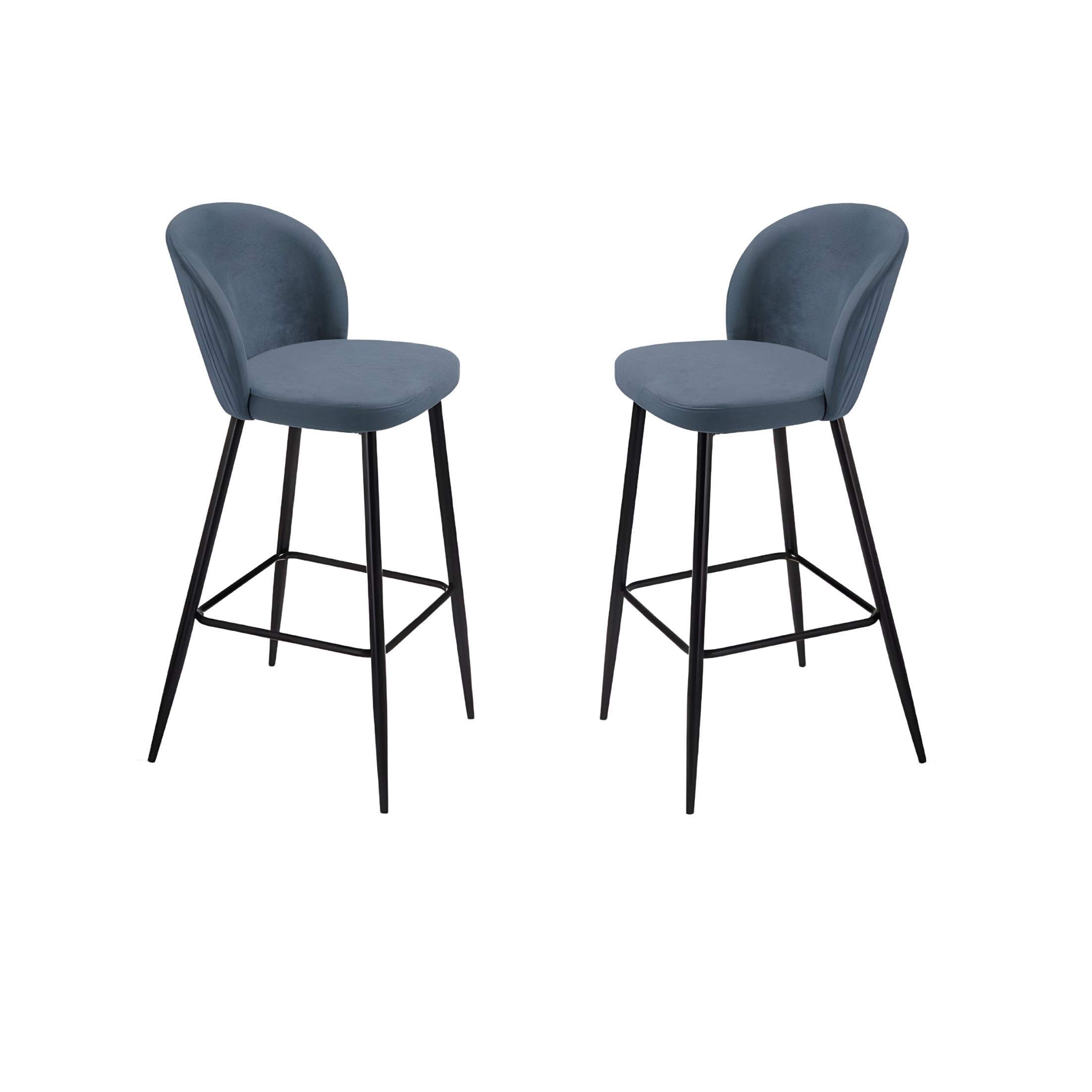 Set of modern high stools "Lizzy" in padded fabric cm 48x53 93h
