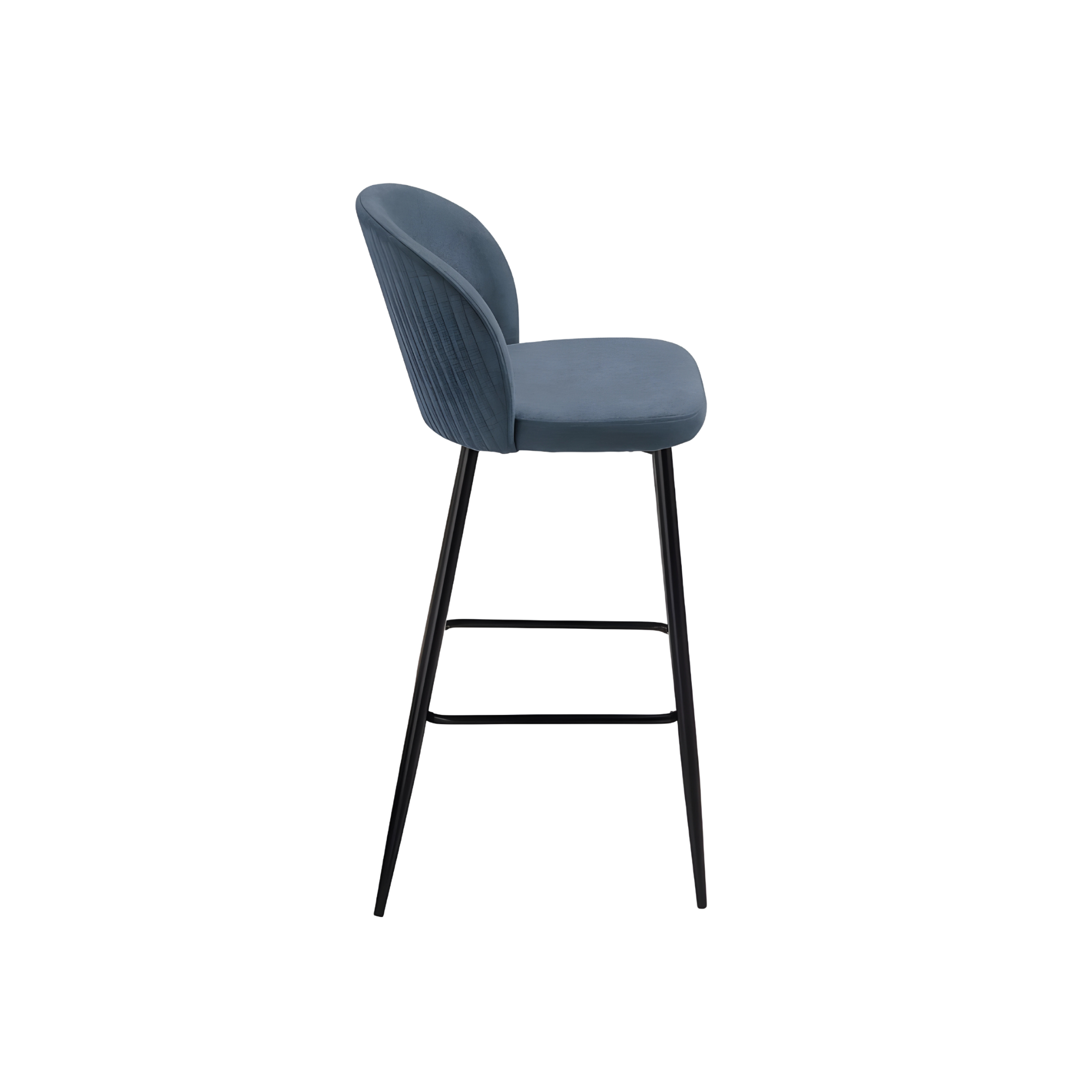Set of modern high stools "Lizzy" in padded fabric cm 48x53 93h