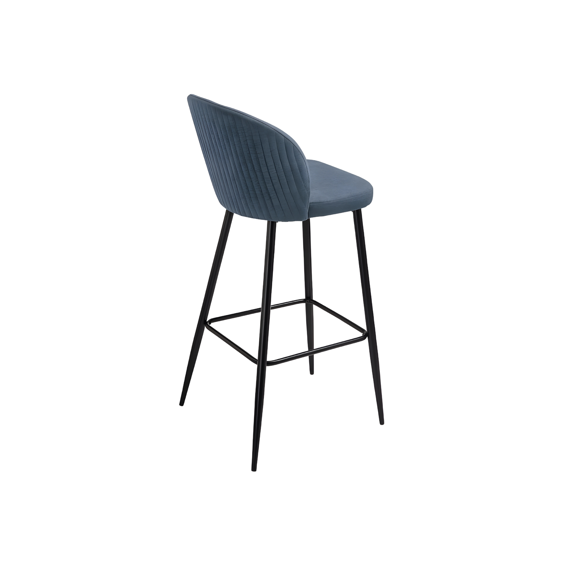 Set of modern high stools "Lizzy" in padded fabric cm 48x53 93h