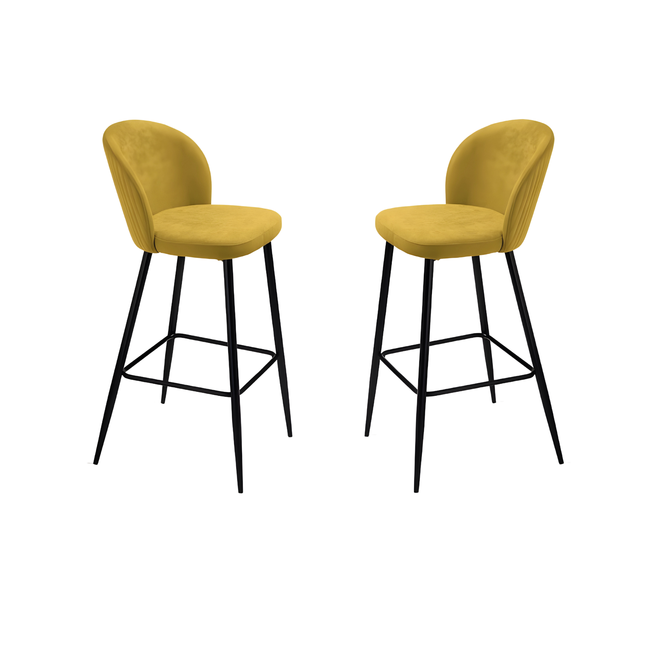 Set of modern high stools "Lizzy" in padded fabric cm 48x53 93h