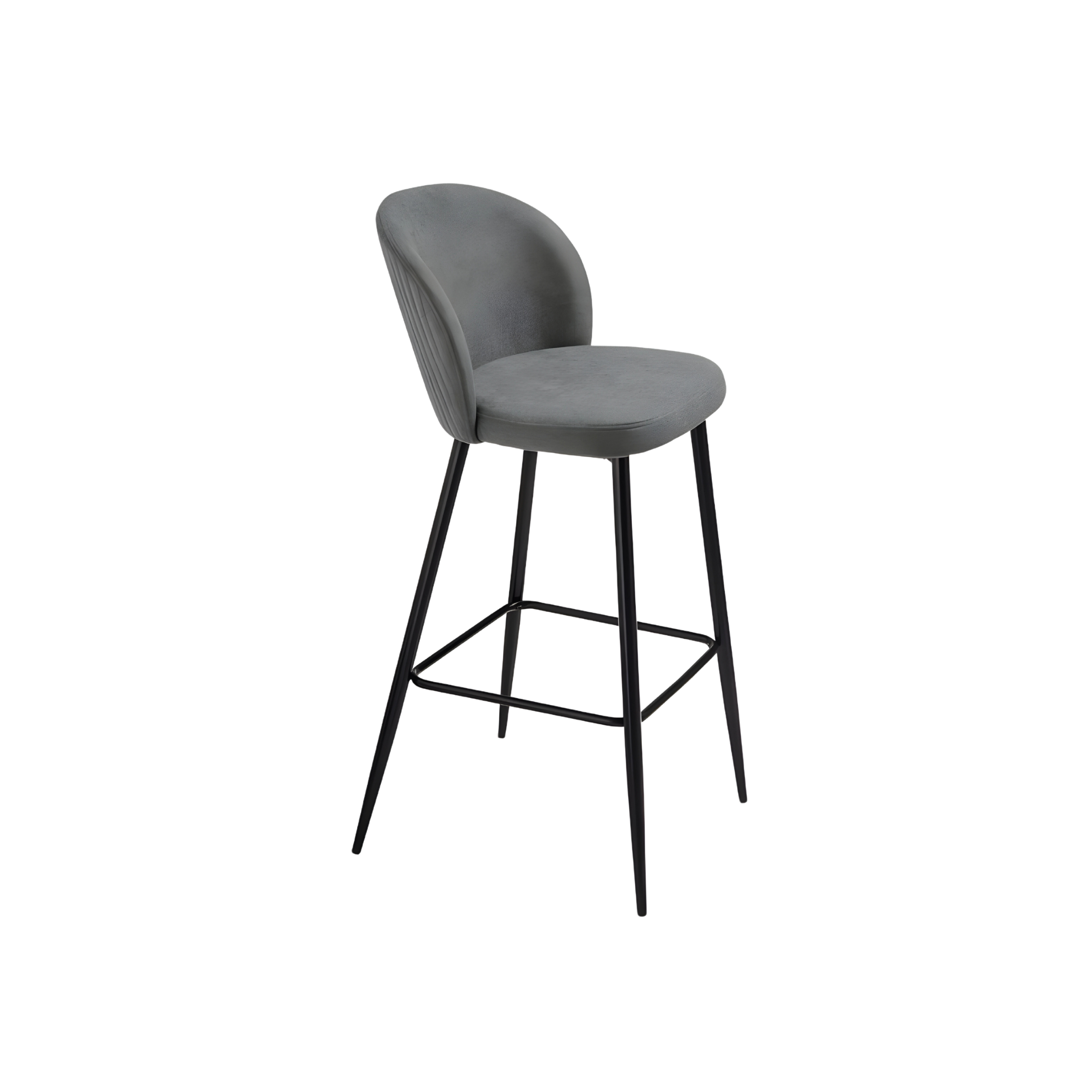 Set of modern high stools "Lizzy" in padded fabric cm 48x53 93h