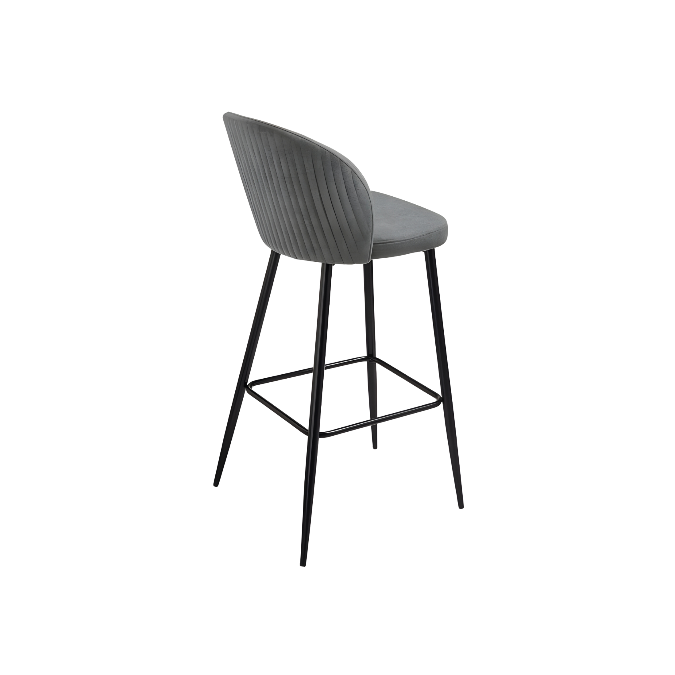 Set of modern high stools "Lizzy" in padded fabric cm 48x53 93h