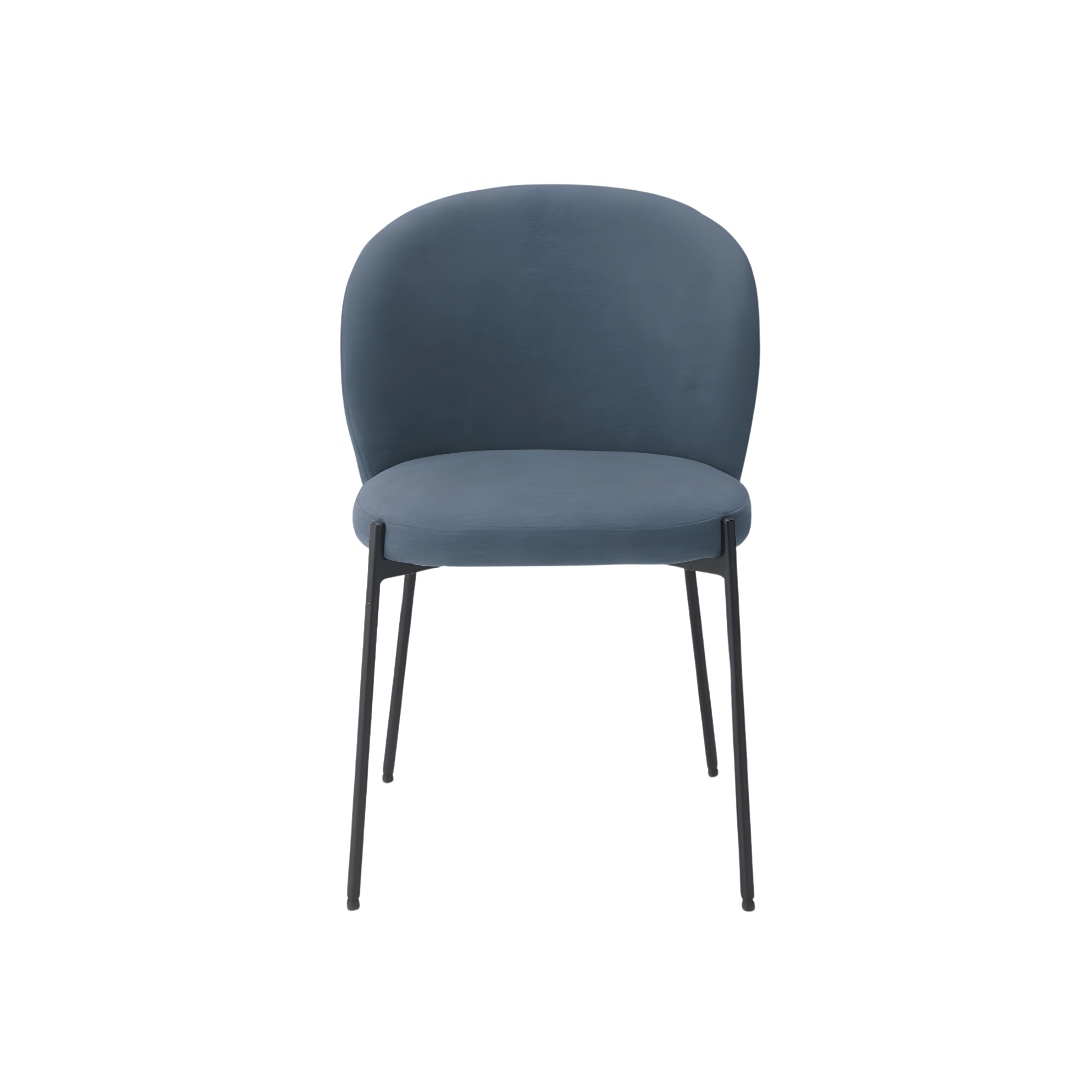 Set of modern "Lizzy" dining chairs in padded fabric, 80x45 cm, 55 cm high.