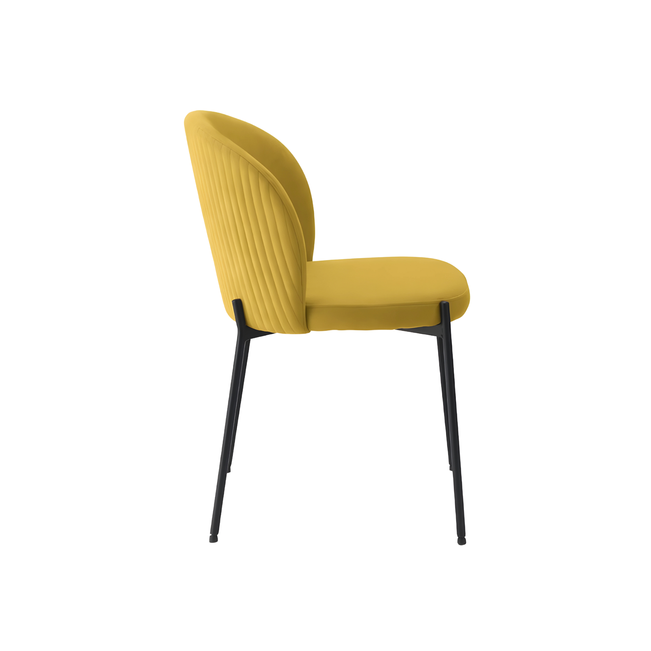 Set of modern "Lizzy" dining chairs in padded fabric, 80x45 cm, 55 cm high.