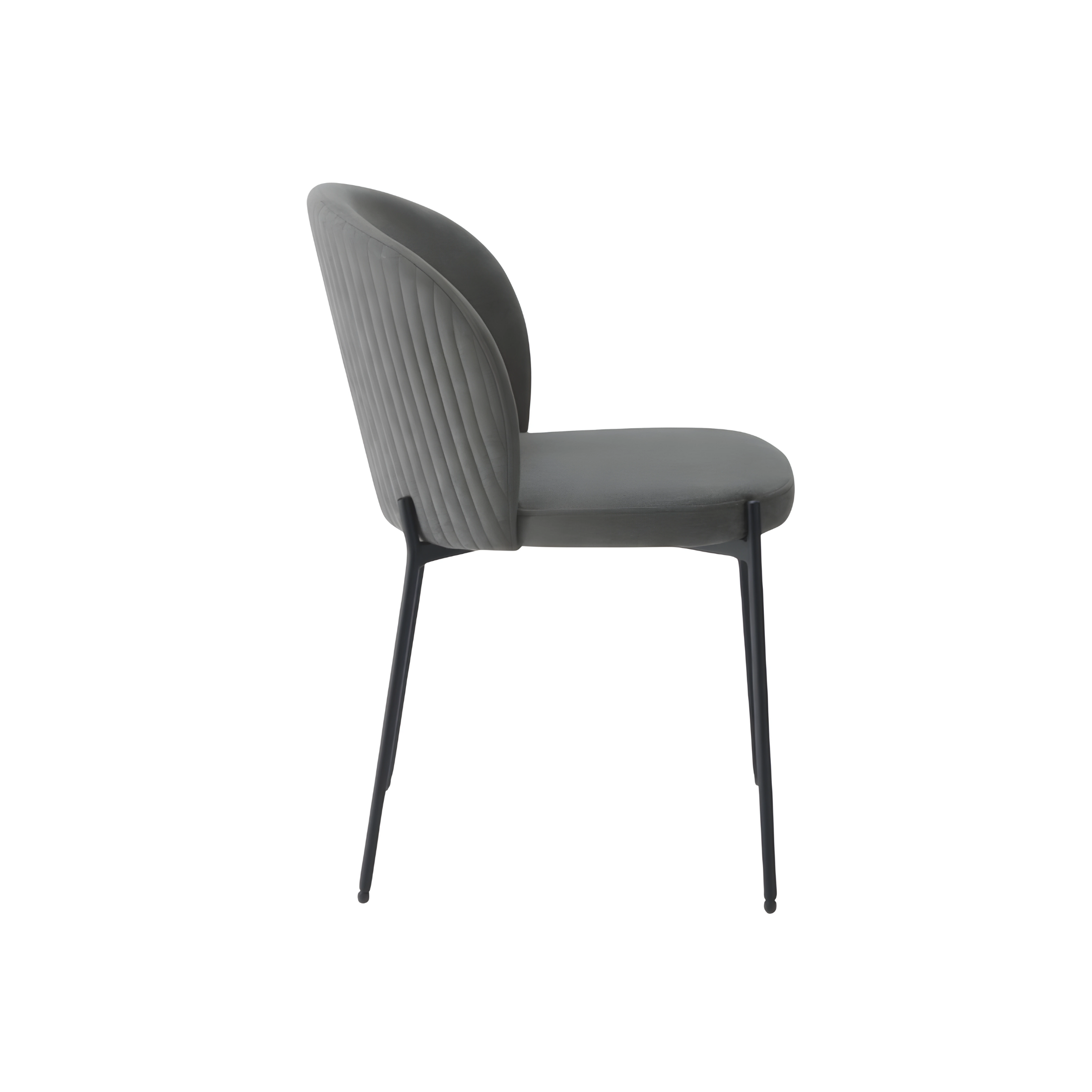 Set of modern "Lizzy" dining chairs in padded fabric, 80x45 cm, 55 cm high.