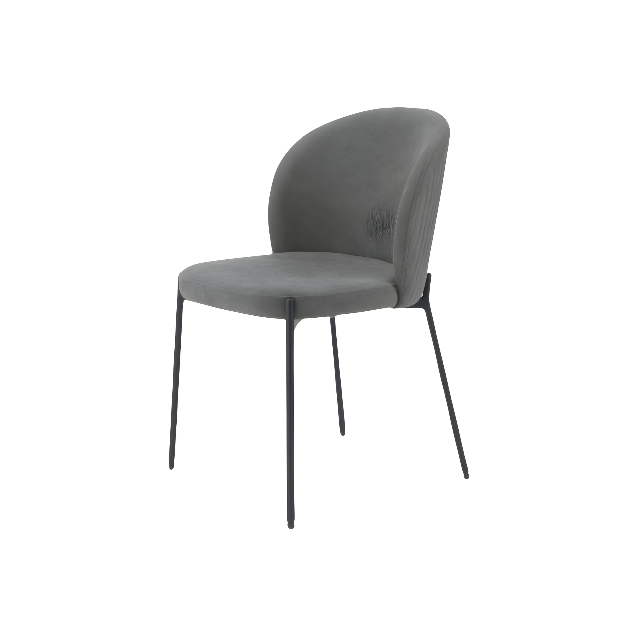 Set of modern "Lizzy" dining chairs in padded fabric, 80x45 cm, 55 cm high.