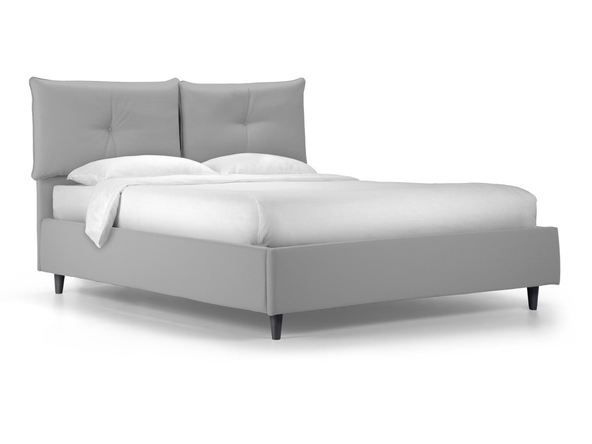 "Milano" storage bed with padded Idro fabric base and modern feet