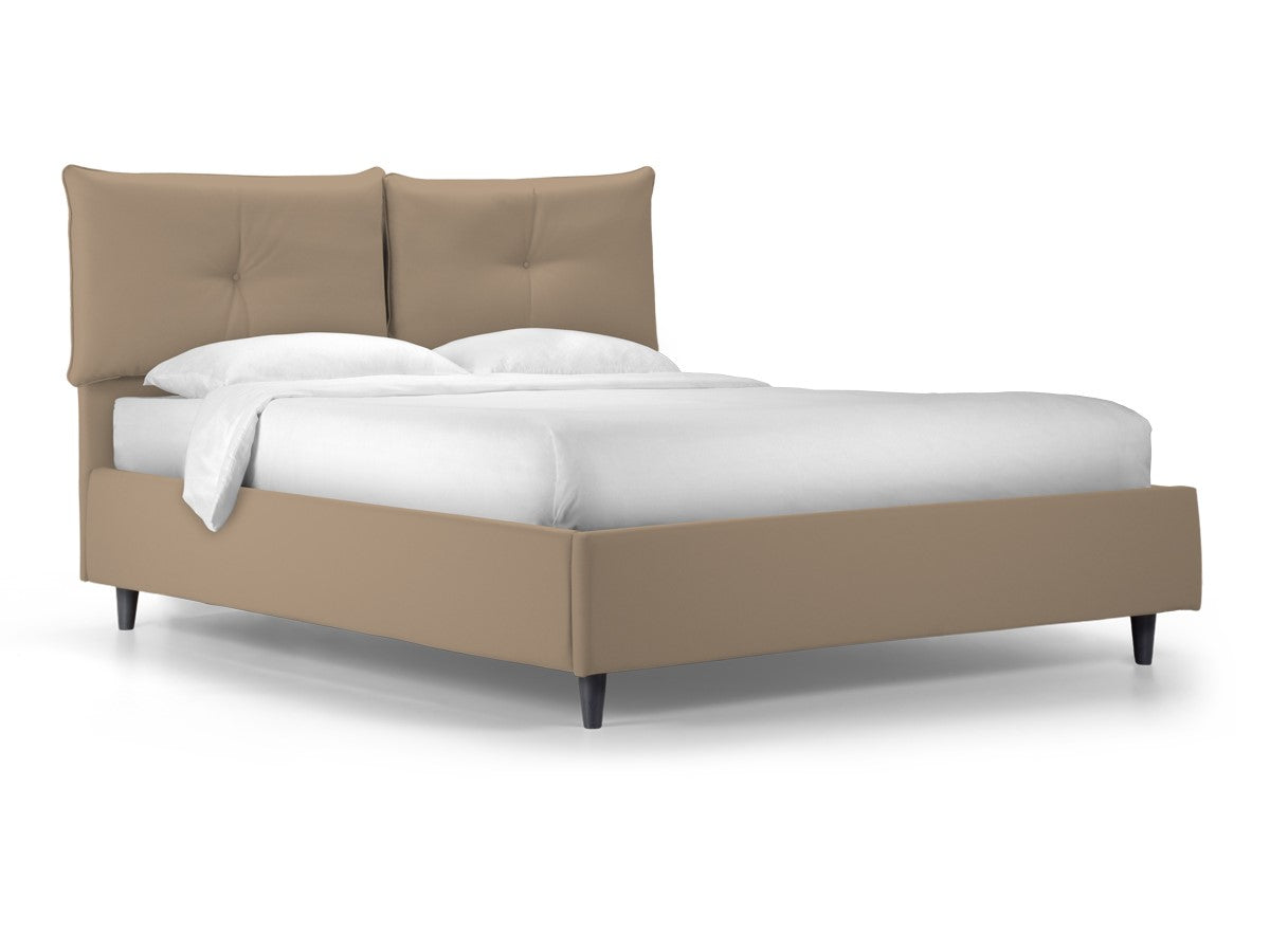 "Milano" storage bed with padded Idro fabric base and modern feet