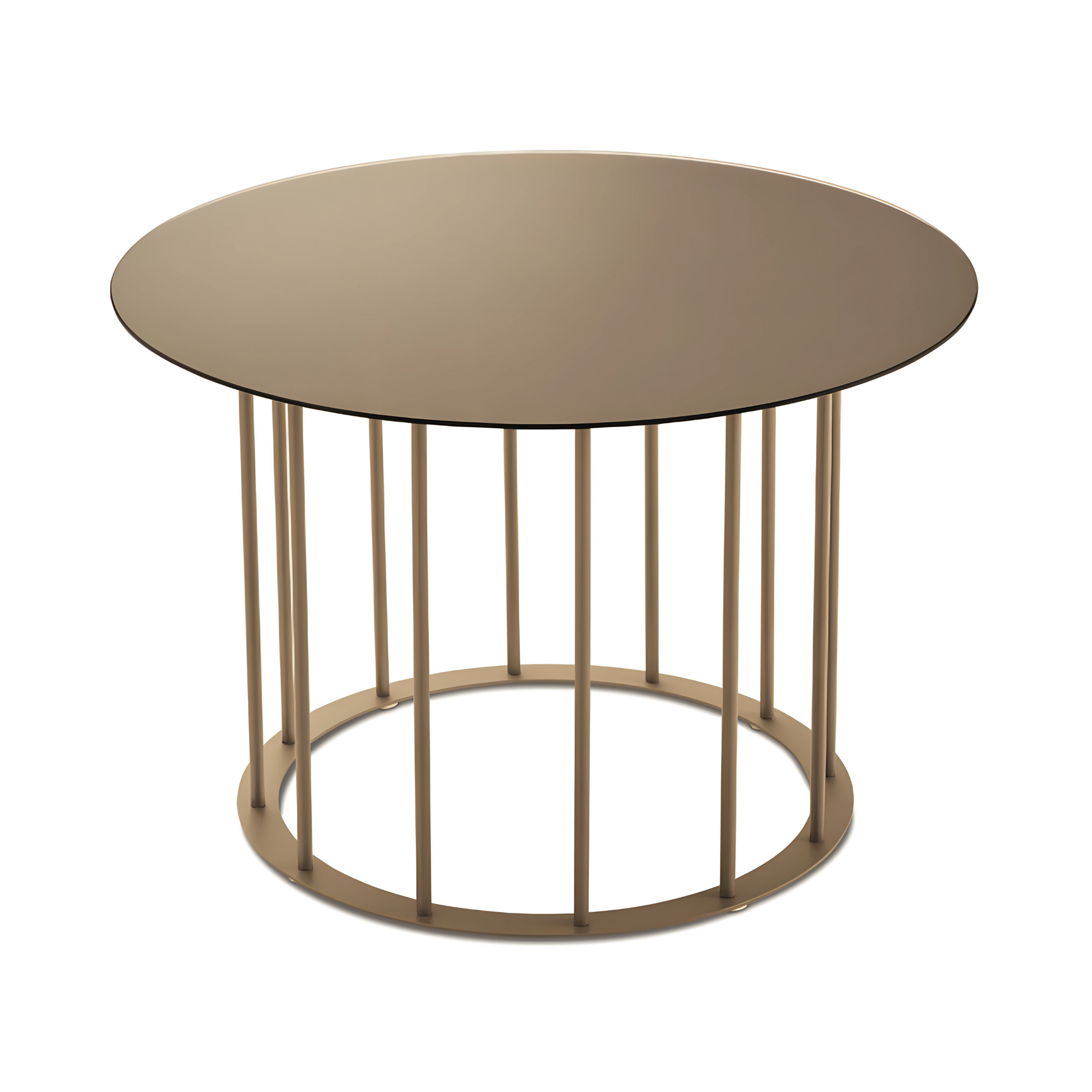 Elegant "Meyla" coffee table in hammered glass with a metal base