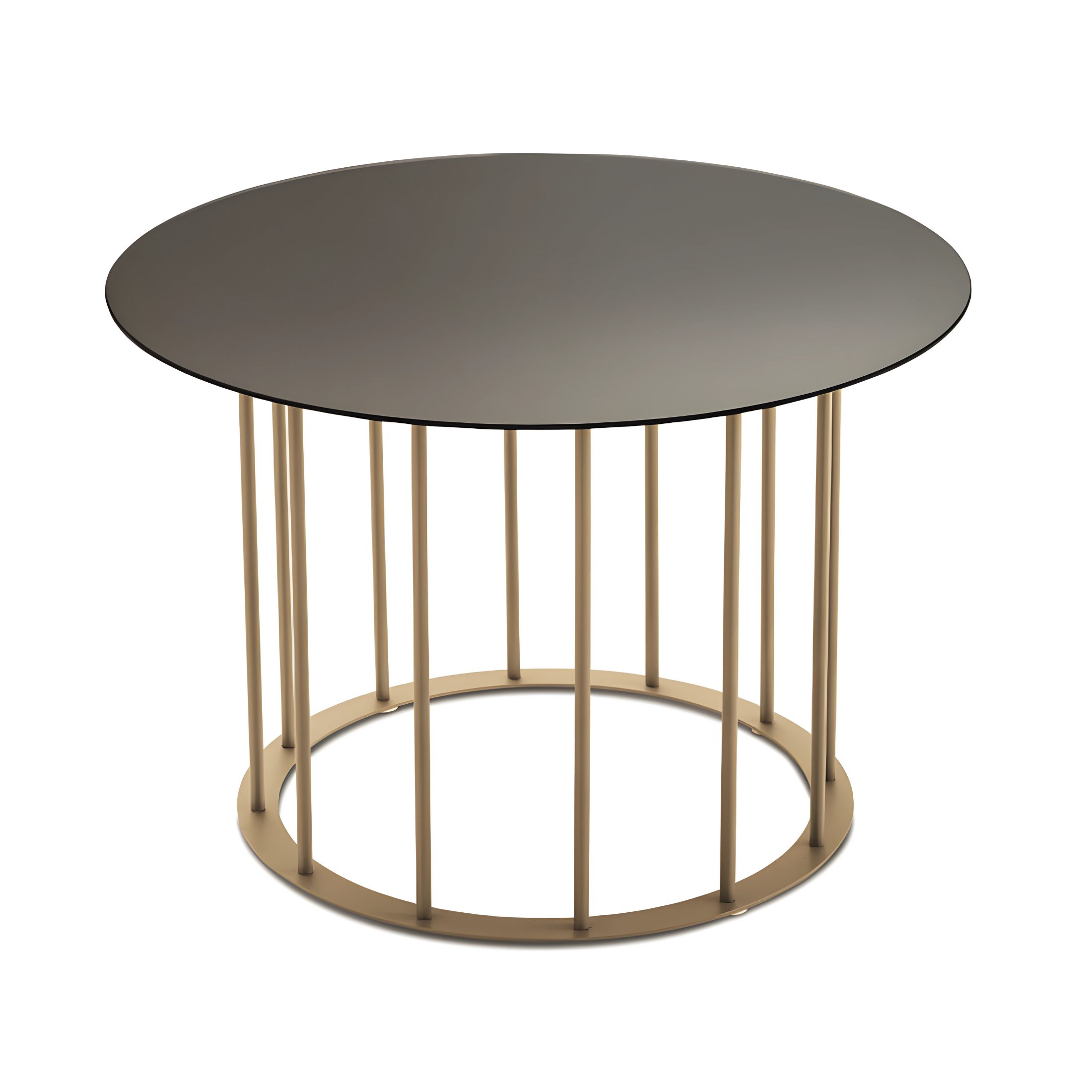 Elegant "Meyla" coffee table in hammered glass with a metal base