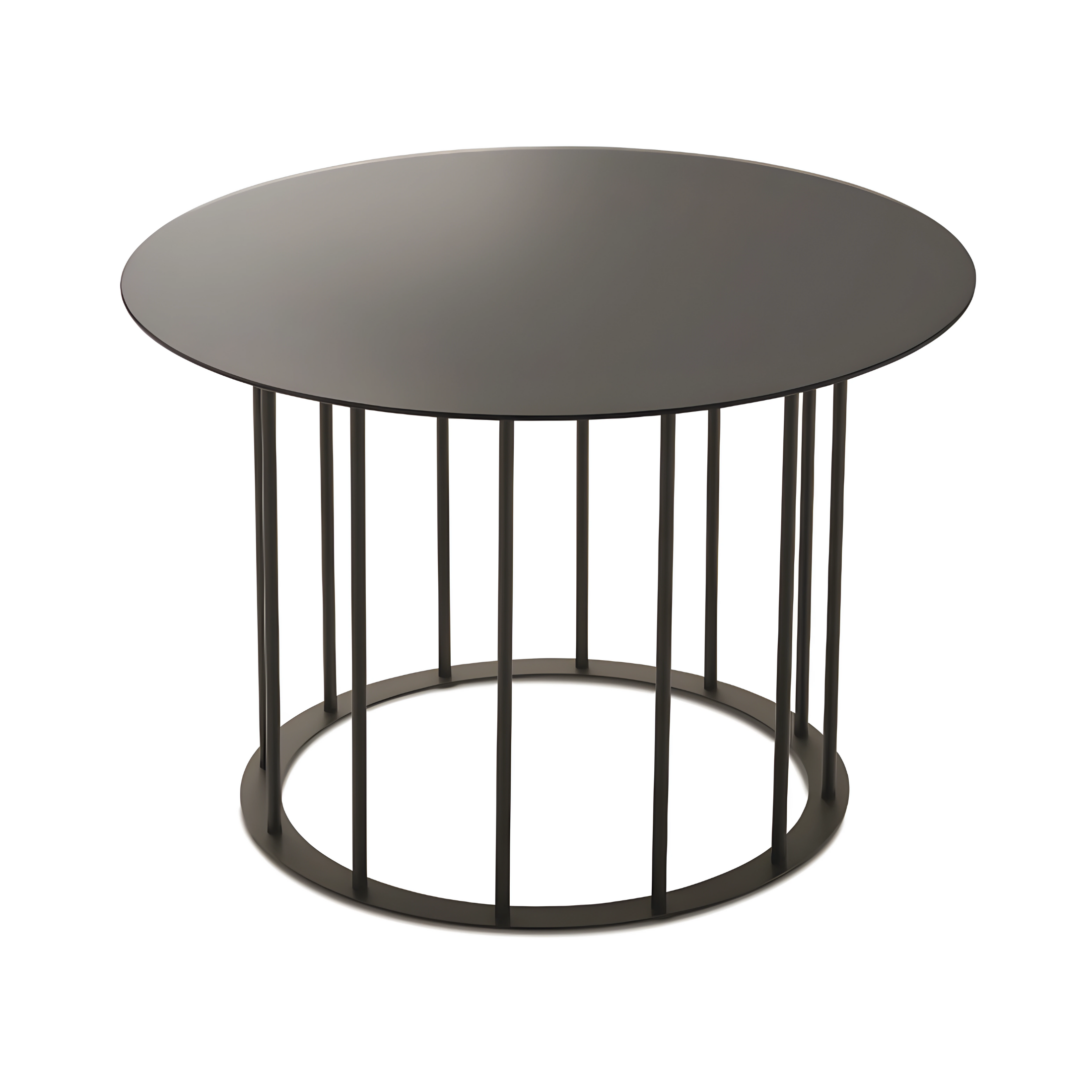 Elegant "Meyla" coffee table in hammered glass with a metal base