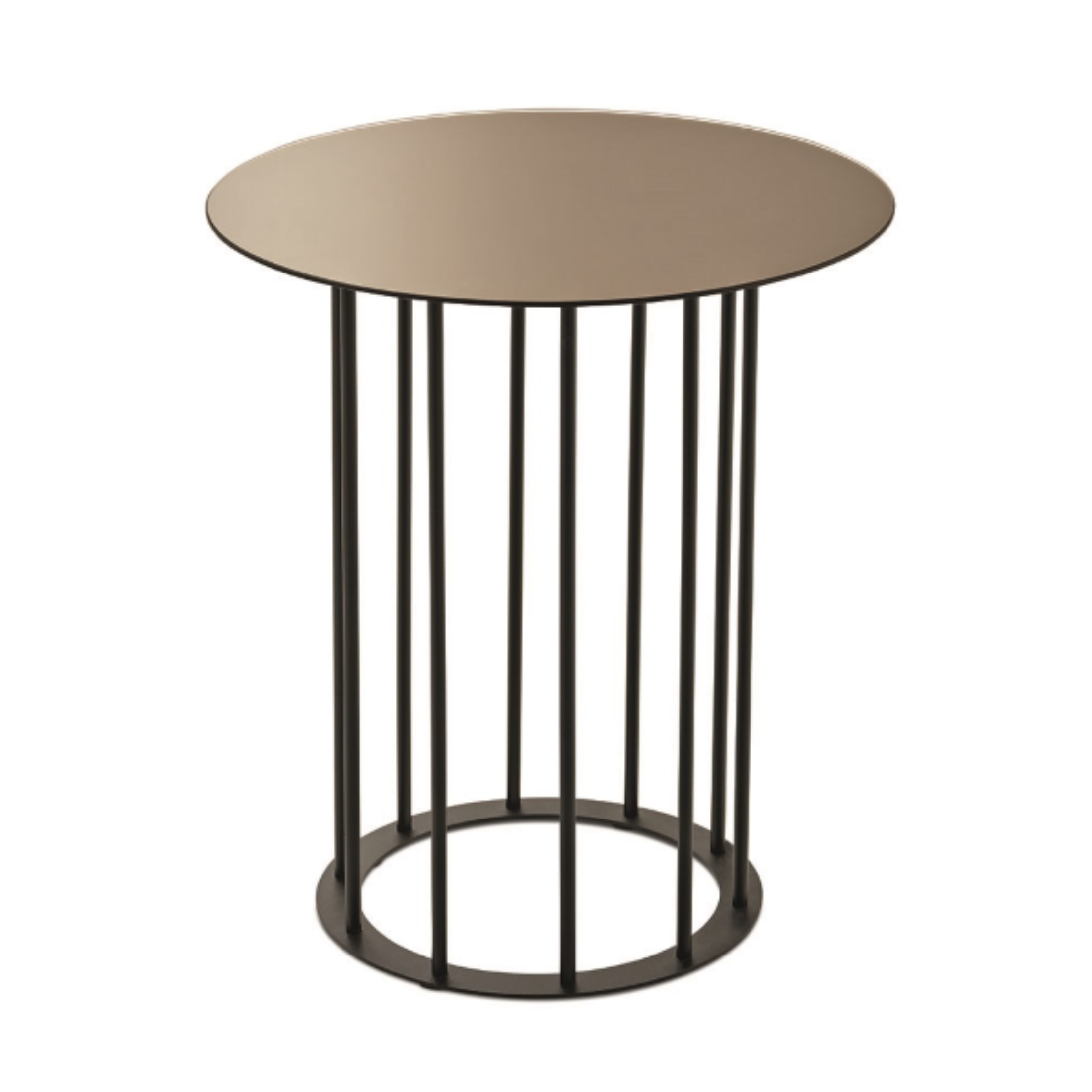 Elegant "Meyla" coffee table in hammered glass with a metal base