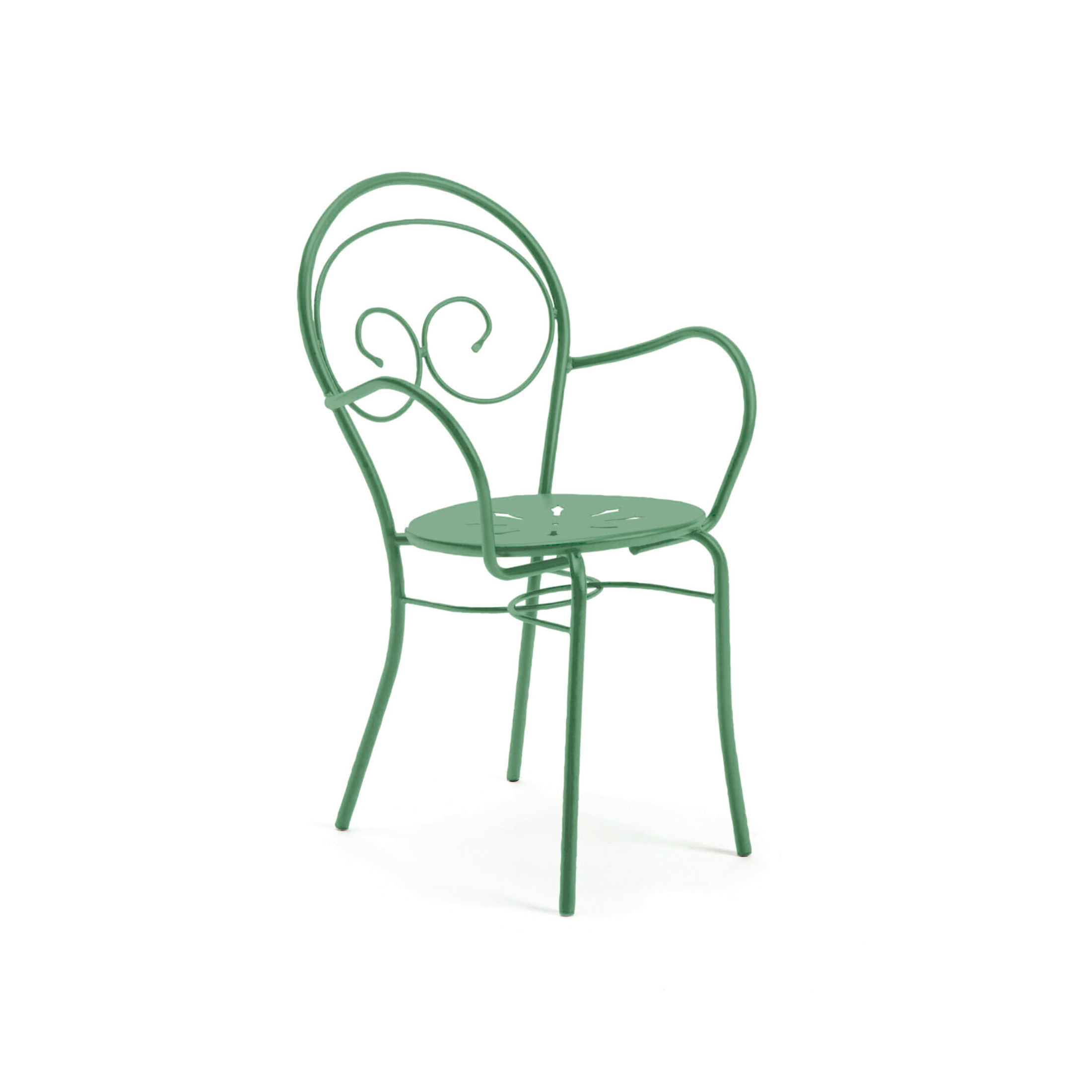 Set of "Mimmo" stackable painted metal garden chairs, 51x52 cm, 89 cm high