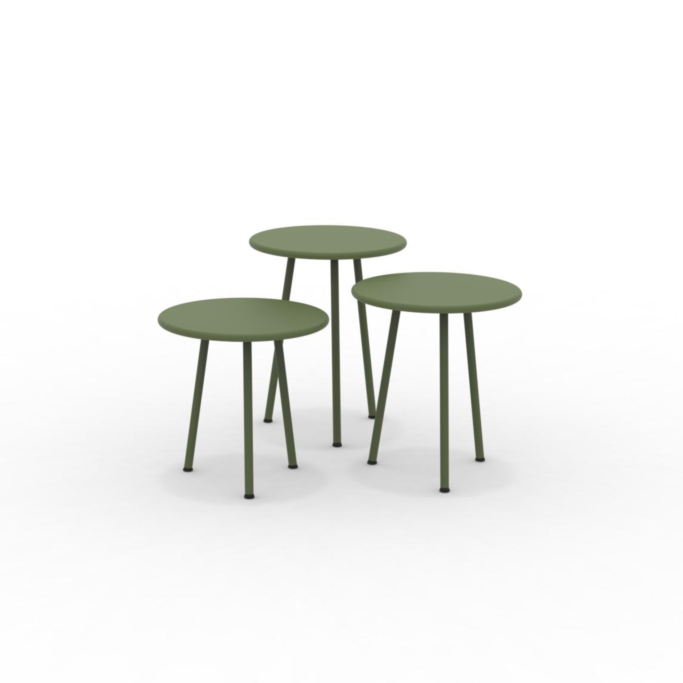 Set of 3 "Daisy" metal coffee tables for the garden, 40x40 cm