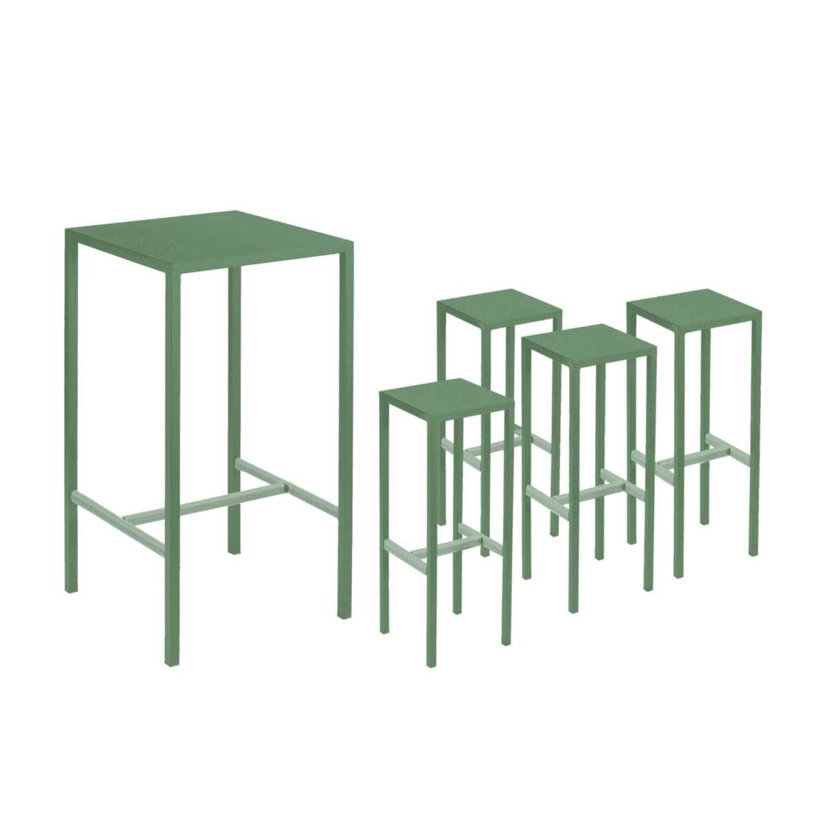 Set tavolo alto + 2 sgabelli in metallo "Seaside" da giardino moderno cm 60x60 110h - MondoViro