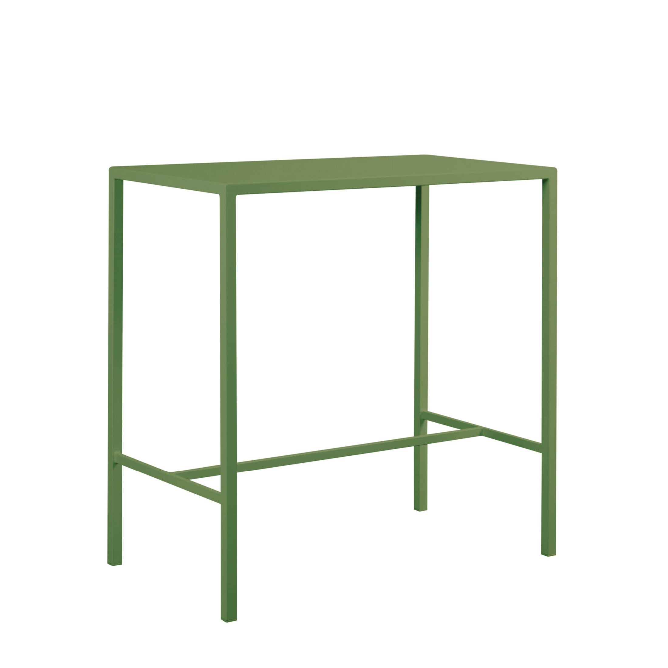 Mesa alta "Seaside" de metal pintado para bares y jardines modernos, h 110 cm