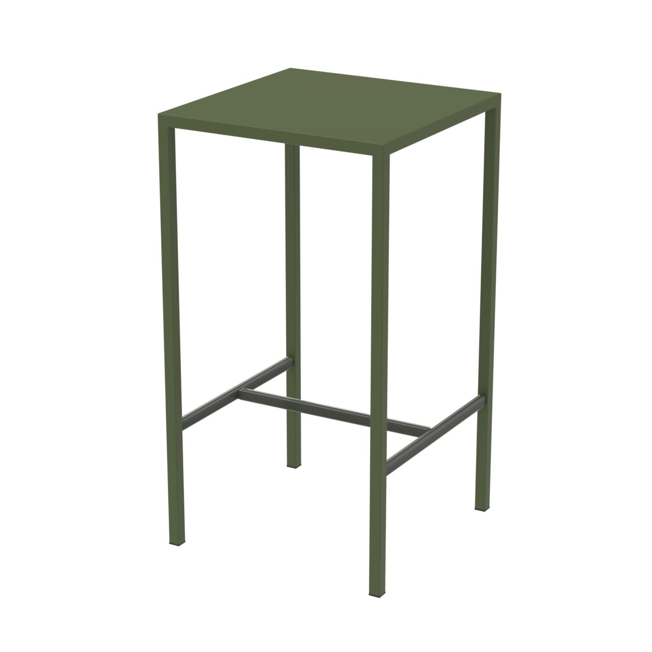 Mesa alta "Seaside" de metal pintado para bares y jardines modernos, h 110 cm