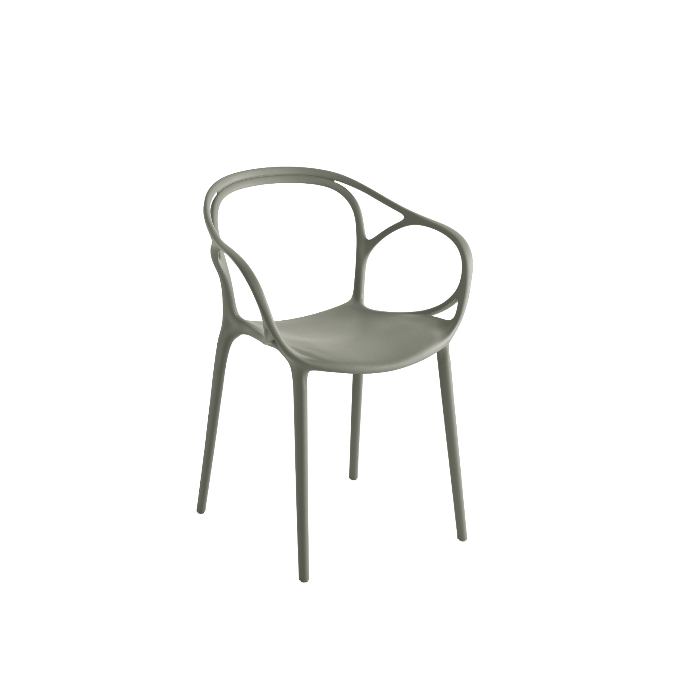 Set of modern "Mistral" dining chairs in versatile polypropylene, 57x55 cm, 80 cm high.