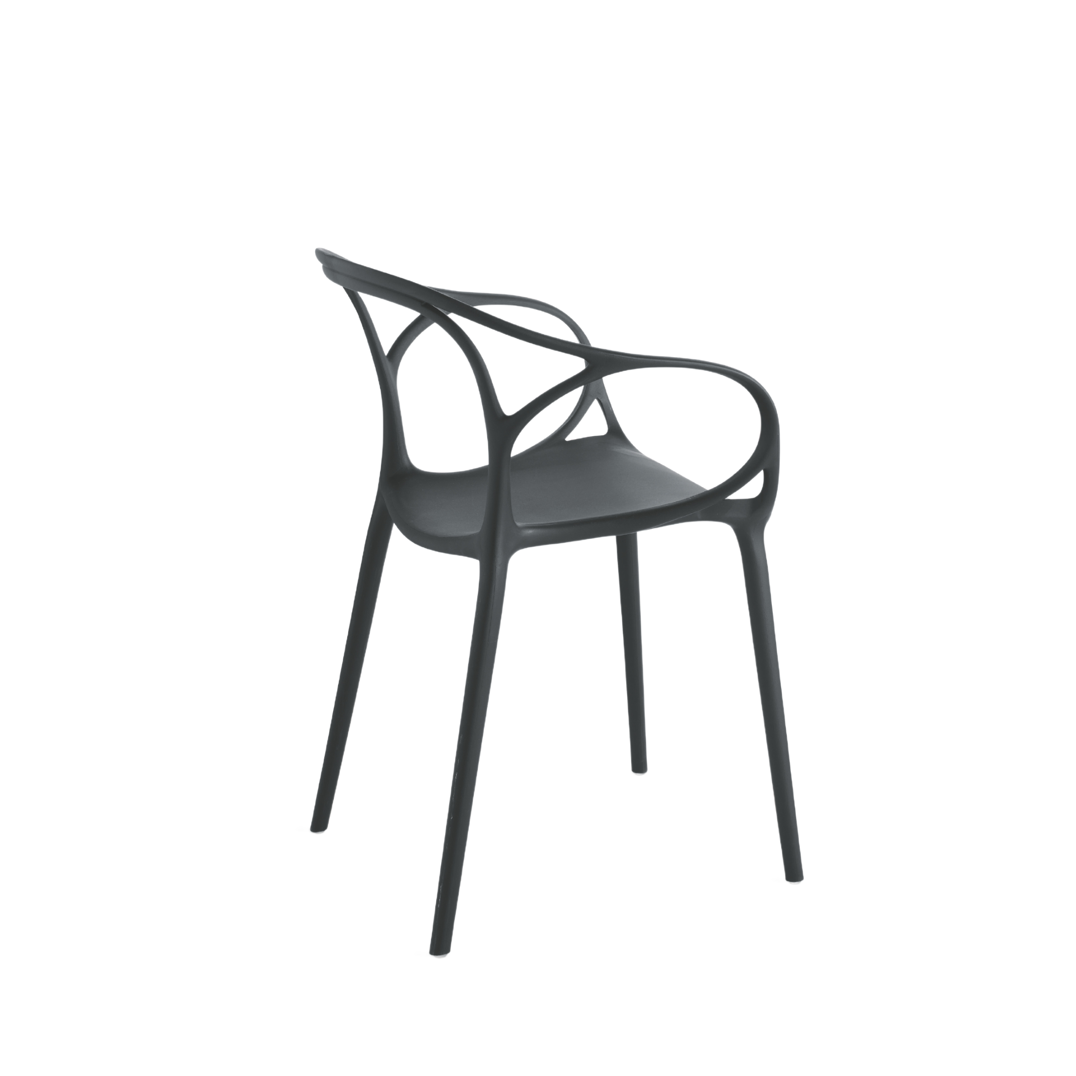 Set of modern "Mistral" dining chairs in versatile polypropylene, 57x55 cm, 80 cm high.