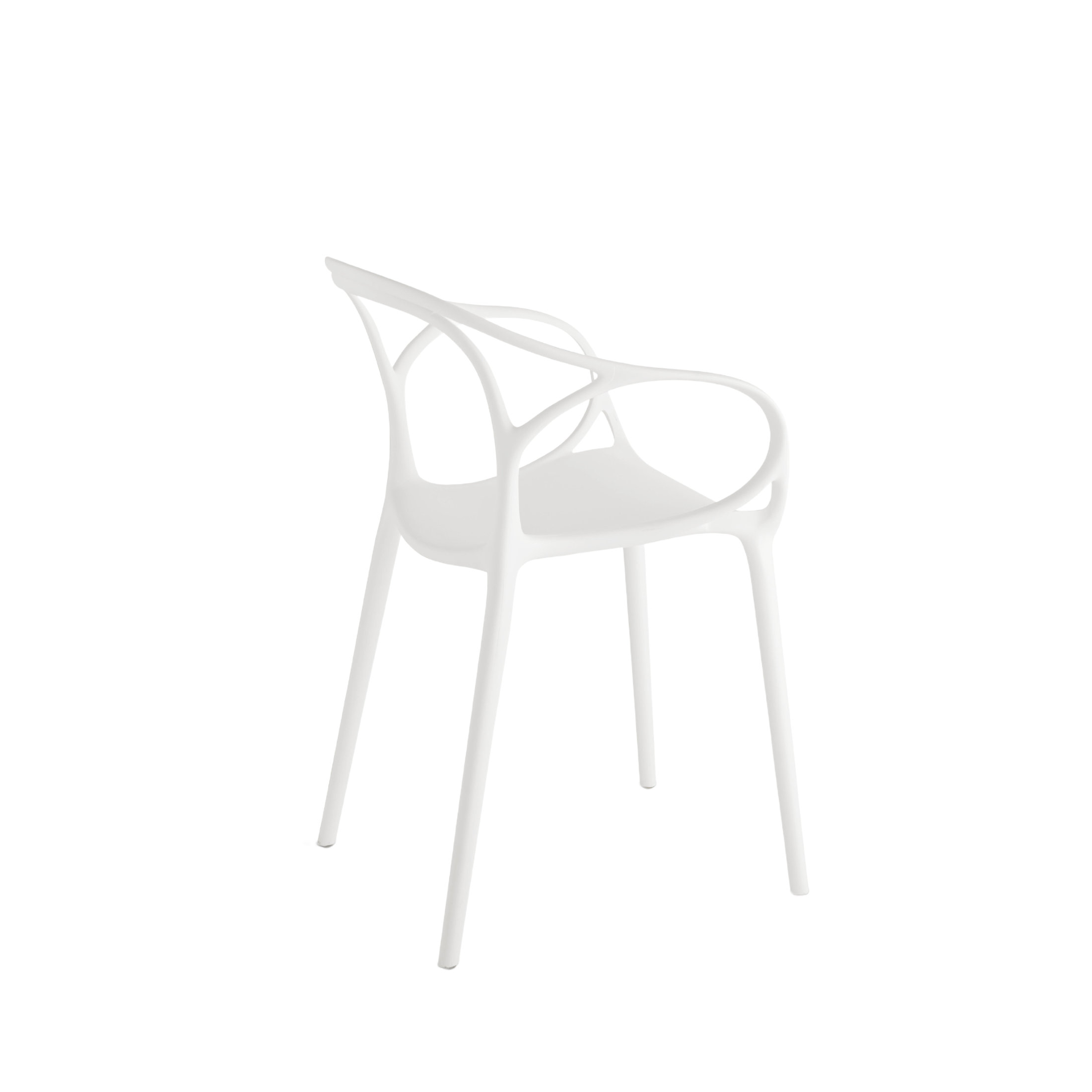 Set of modern "Mistral" dining chairs in versatile polypropylene, 57x55 cm, 80 cm high.