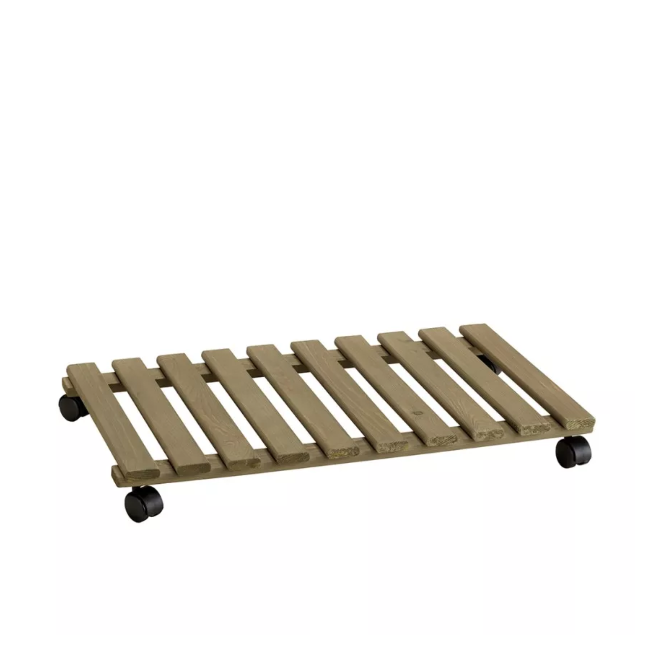 Rectangular wooden planter trolley "Mizzi" with wheels, 70x40 cm