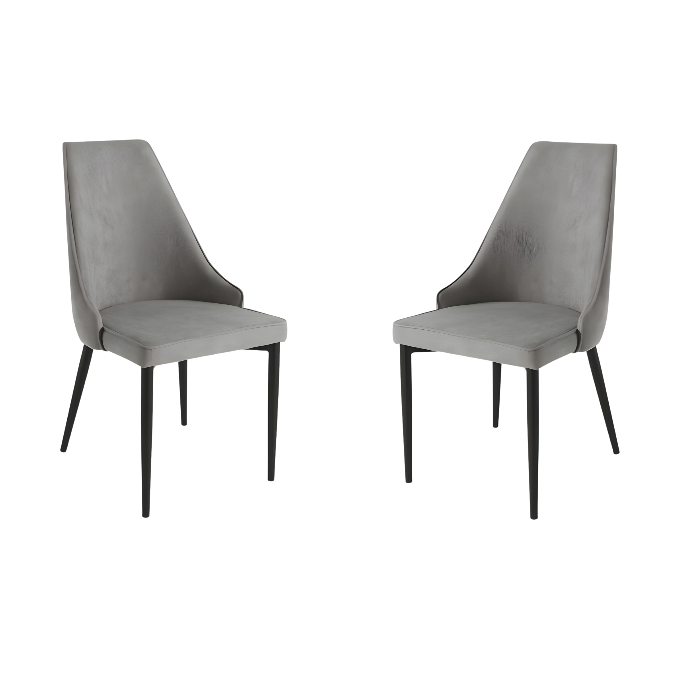 Set of elegant dining chairs in "Keri" fabric with painted metal base, 50x60 cm, 88h