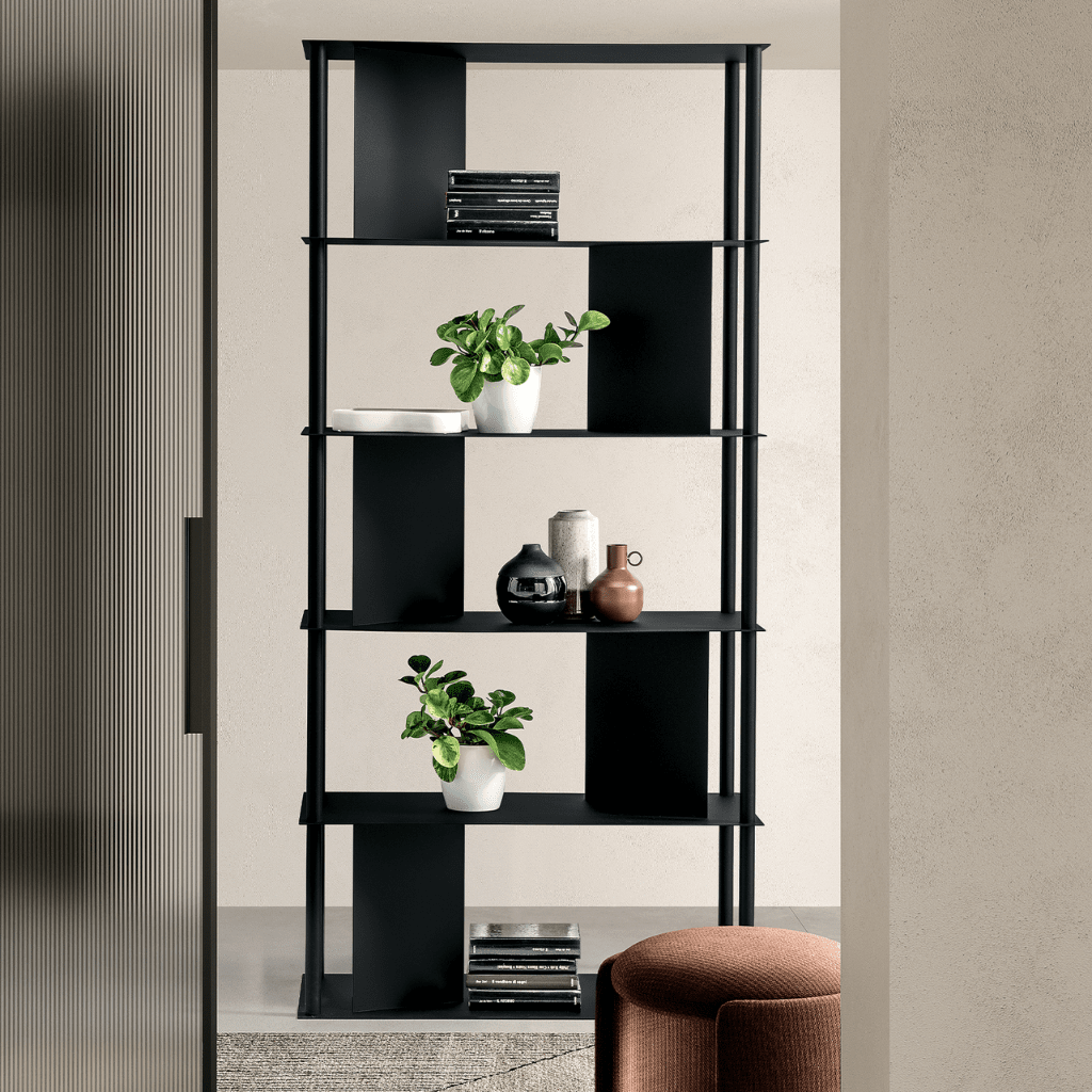Libreria verticale “Molin” in metallo verniciato cm 90x40 190h - MondoViro