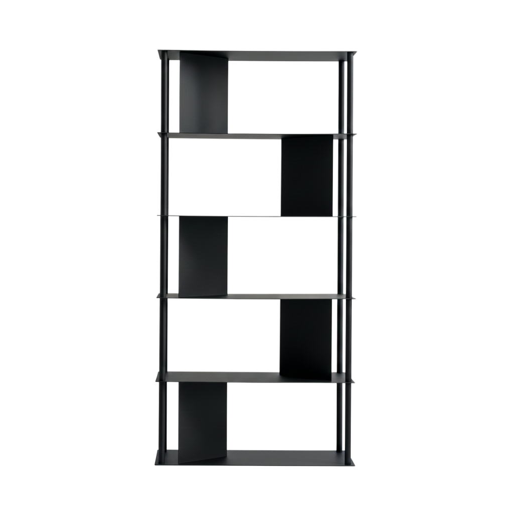 “Molin” vertical bookcase in painted metal, 90x40 cm, 190h