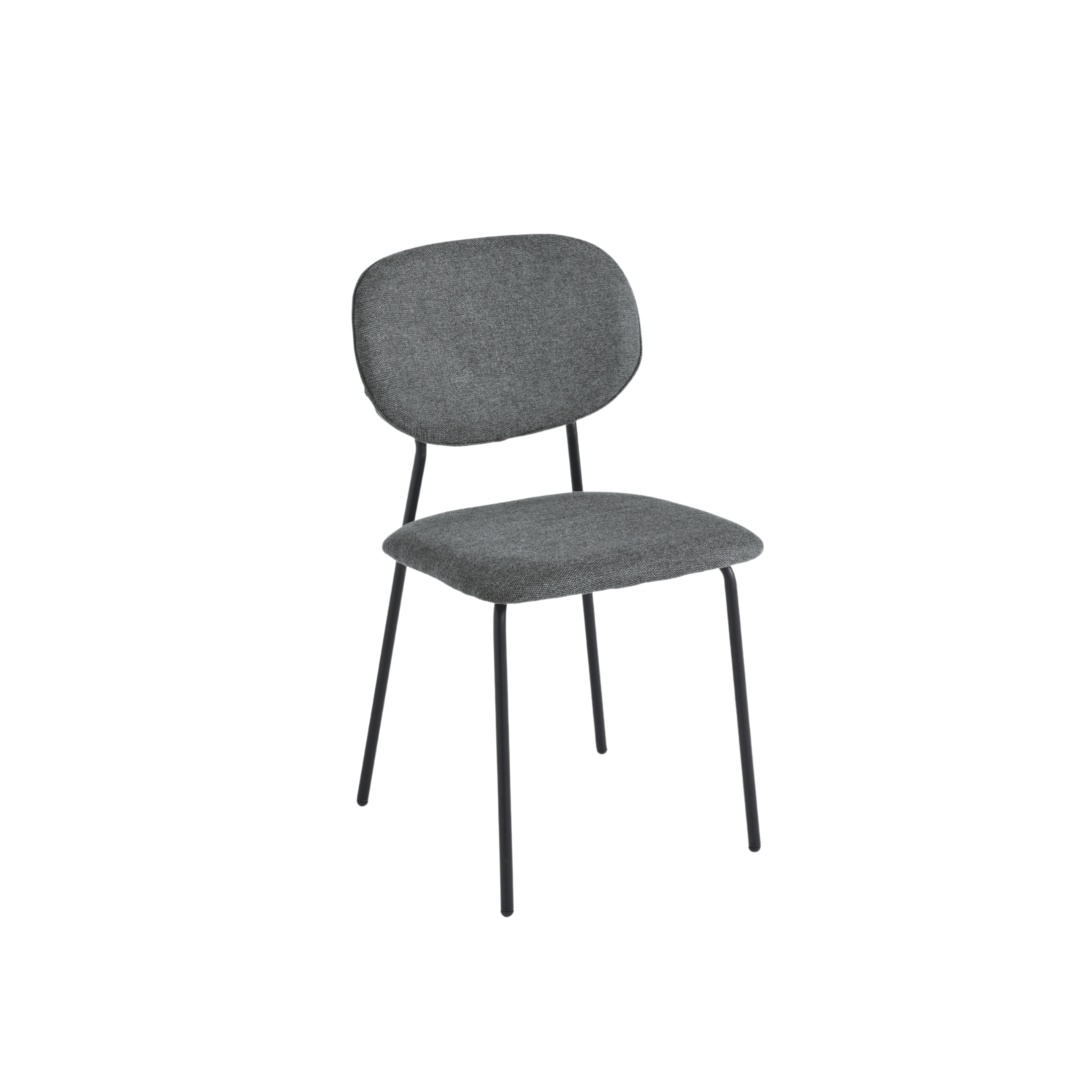 Set of modern "Nika" chairs with fabric upholstery and metal frame, 48x54 cm, 86h
