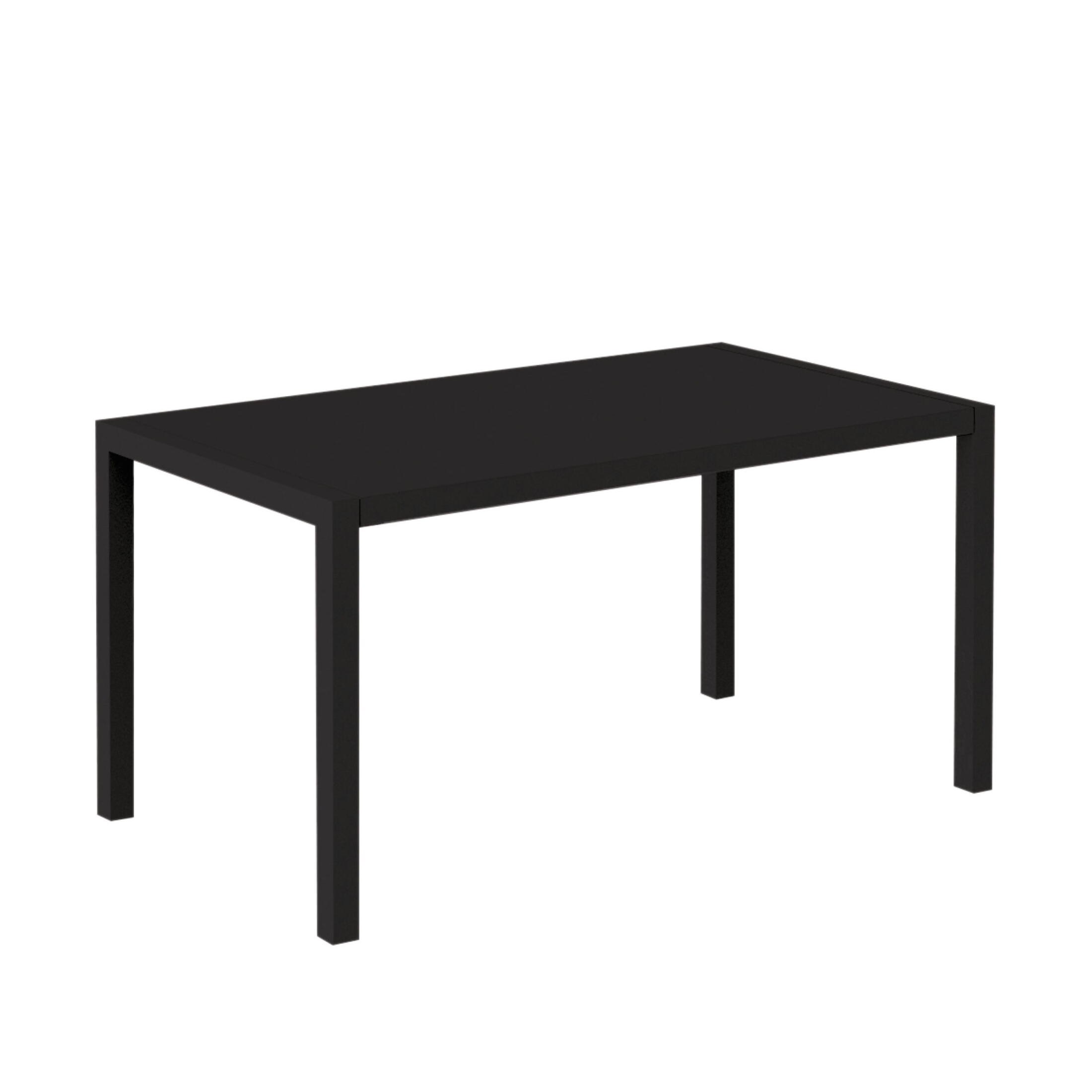 "Quatris" modern fixed rectangular metal garden table, stackable, 75 cm high.