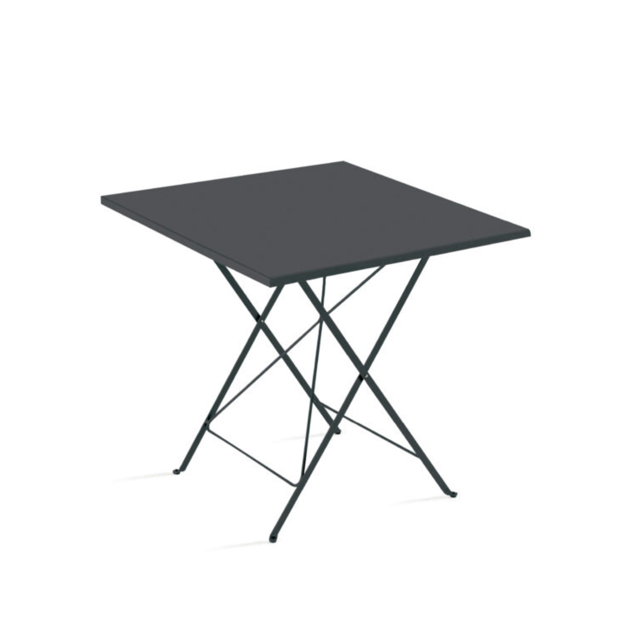 "Step" folding square table in galvanized metal for the garden, height 75 cm