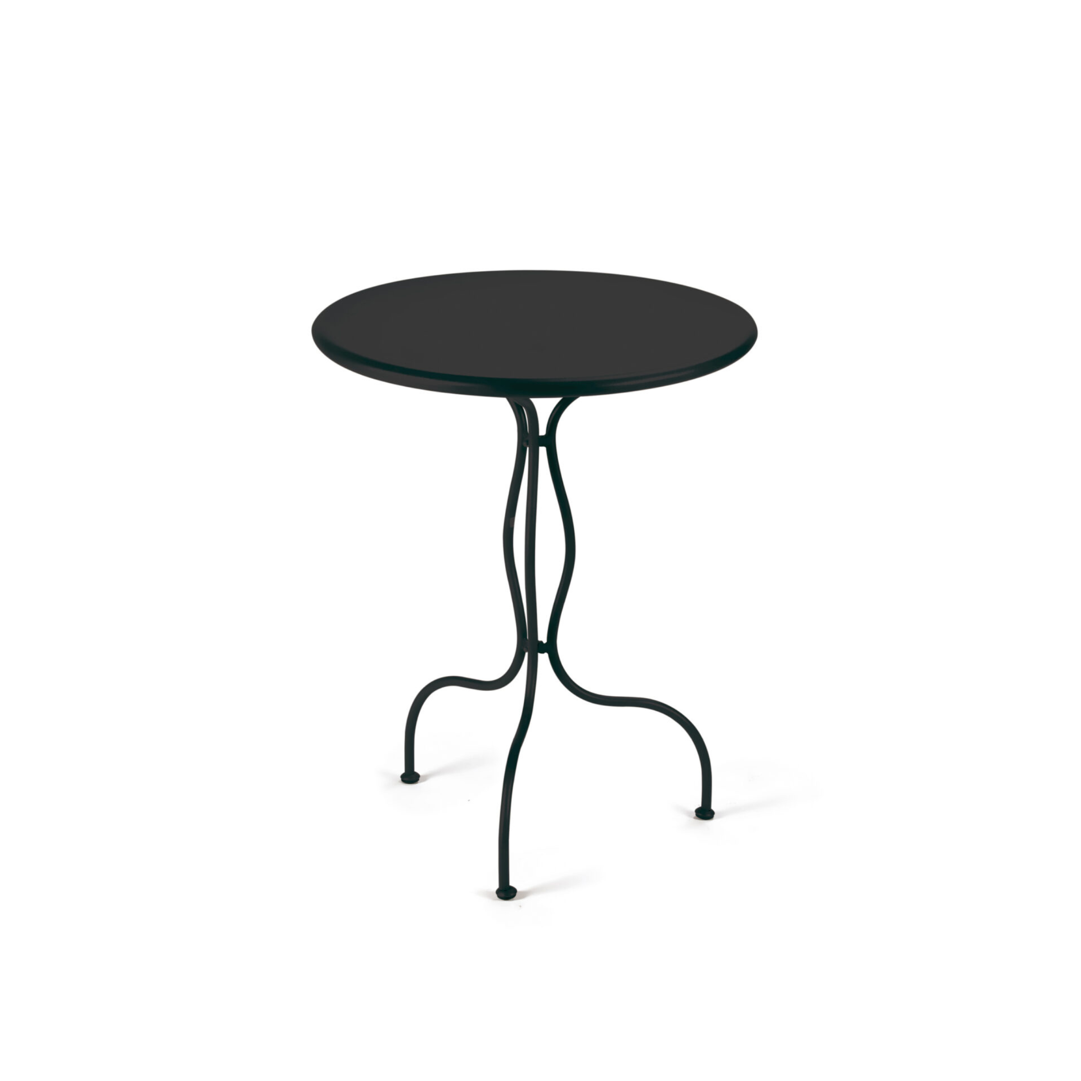 Round galvanized metal table "Rondò" for bars and gardens, dismountable, 60x60 cm, 75 cm high