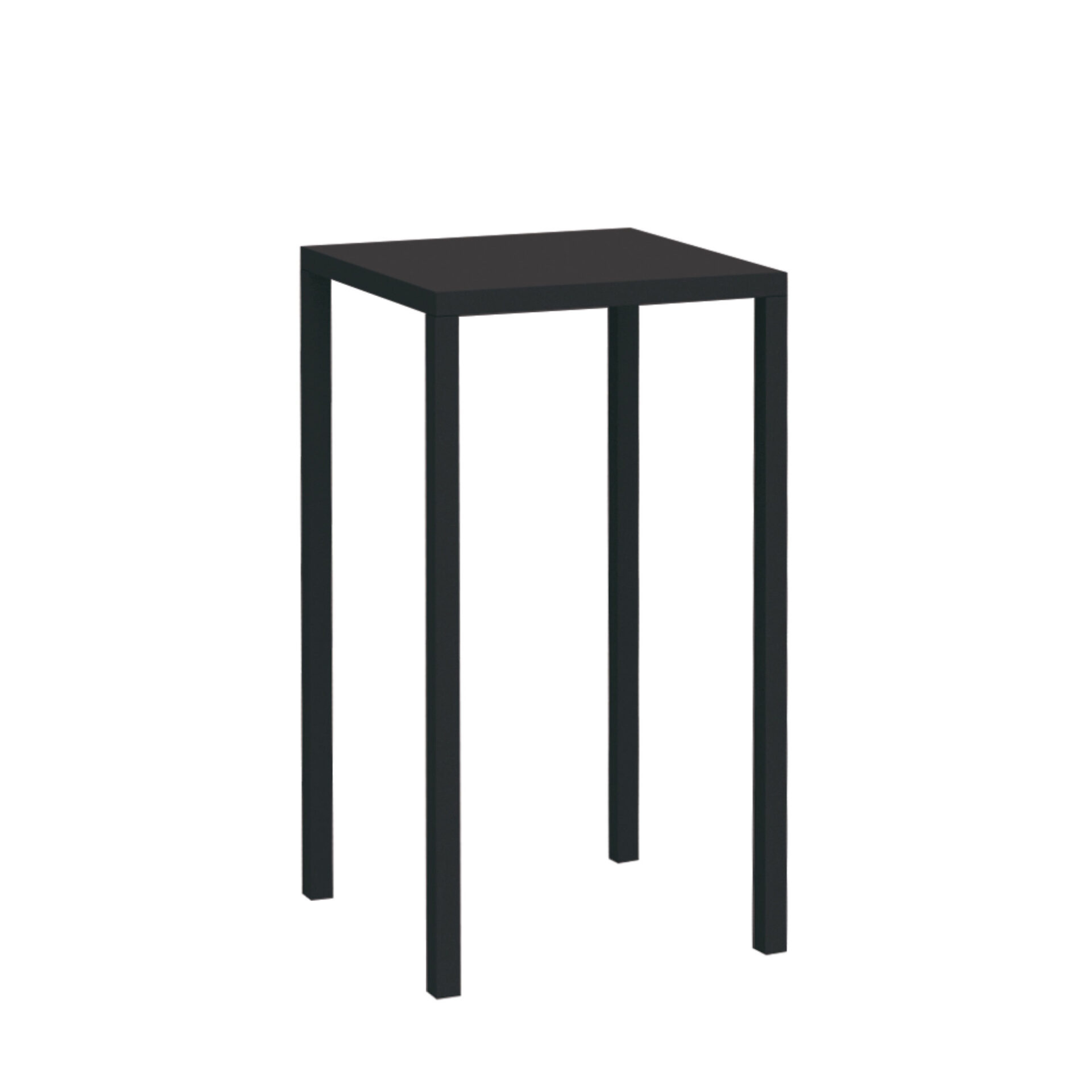 "Quatris" high square table in painted metal for modern bars and gardens