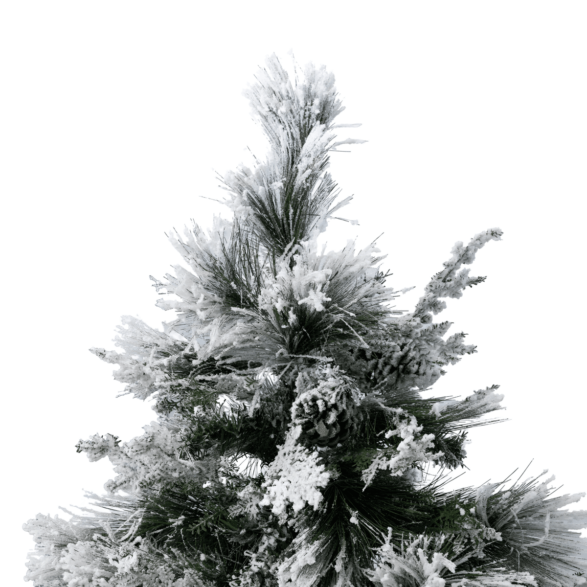 Albero di Natale innevato con pigne "Nevischio" in PE effetto Real Touch + PP cm 240h - MondoViro