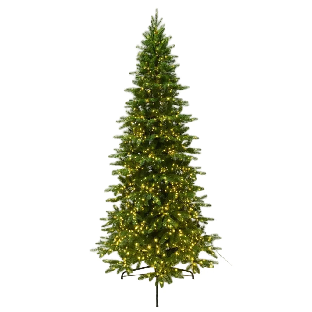 Albero di Natale slim "Theon" con Led 100 % PE Effetto Real Touch di Altissima Qualità