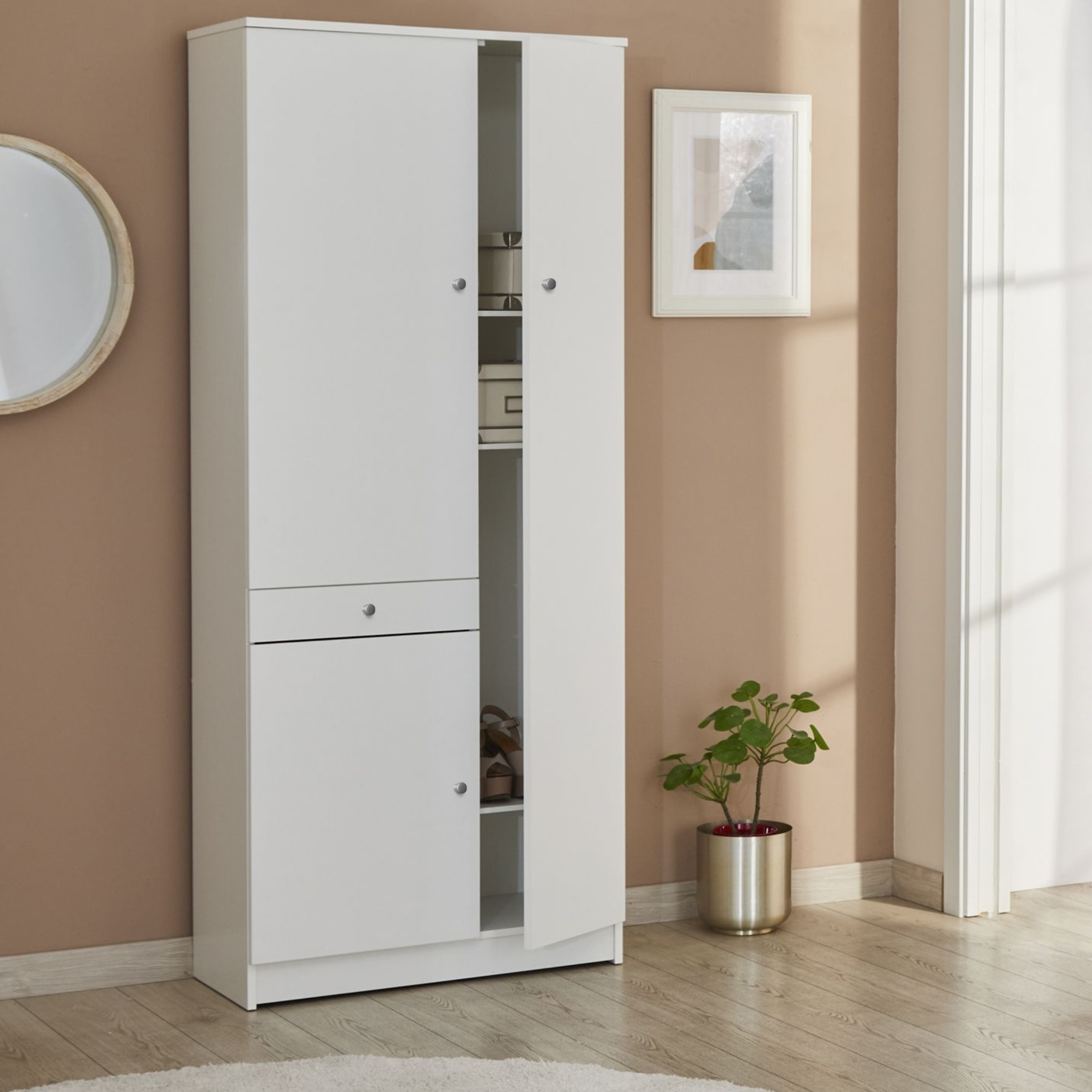 Mobile in legno 3 ante 1 cassetto "Vanity" cm 77x34 183h