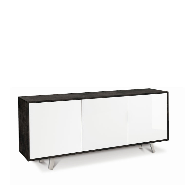 "Alex" 3-door wooden cabinet, push-pull sideboard, 177x41 cm, 74h