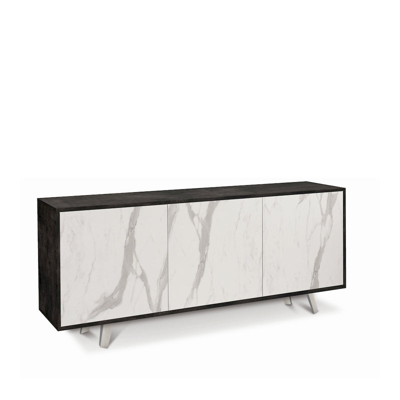 "Alex" 3-door wooden cabinet, push-pull sideboard, 177x41 cm, 74h