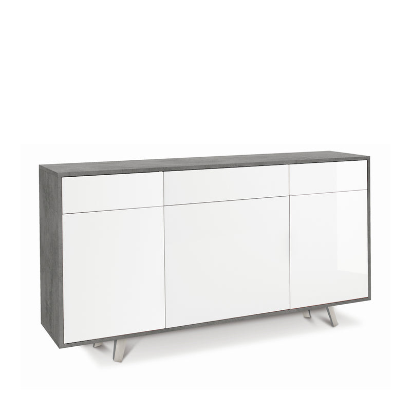 Wooden cabinet 3 doors 3 drawers "Angy" push drawer cm 164x41 92h