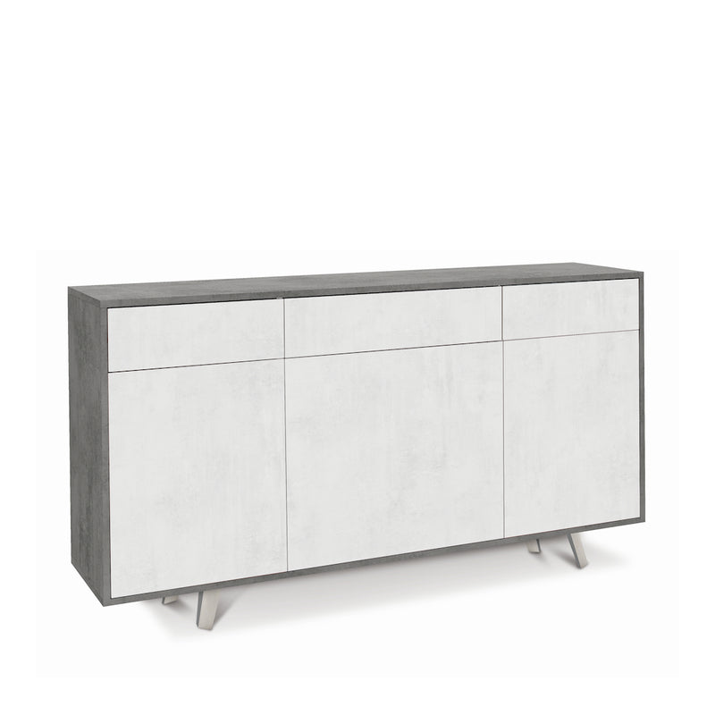 Wooden cabinet 3 doors 3 drawers "Angy" push drawer cm 164x41 92h