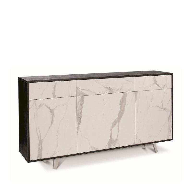 Wooden cabinet 3 doors 3 drawers "Angy" push drawer cm 164x41 92h