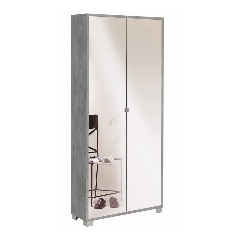 Mobile 2 ante specchiato "Madrid" armadio piedini cromo cm 83x29 190h