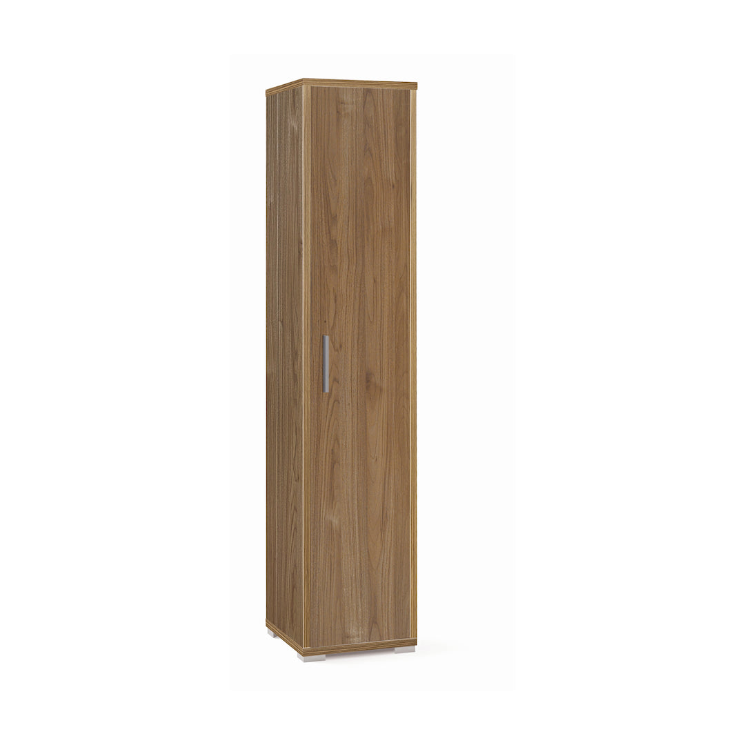 "Slim1" column bookcase in wood with 1 door and adjustable shelves, 39x41 cm, 182 cm high