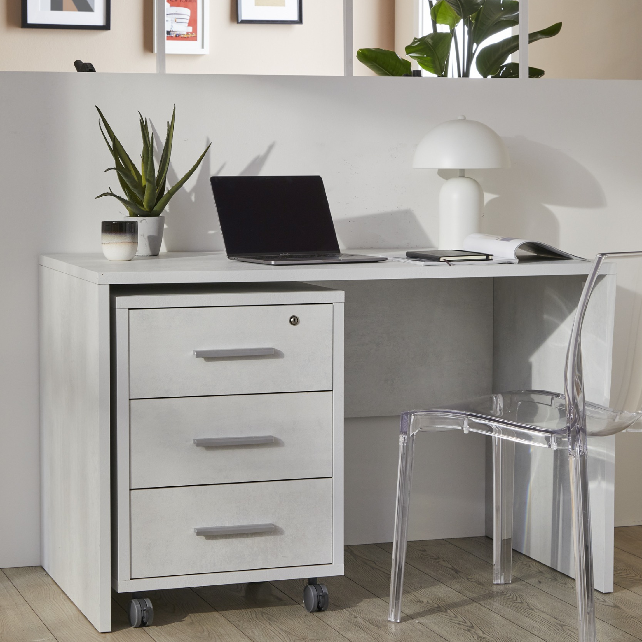 "Giorgia" rectangular wooden office desk for study, 120x69 cm, 76h