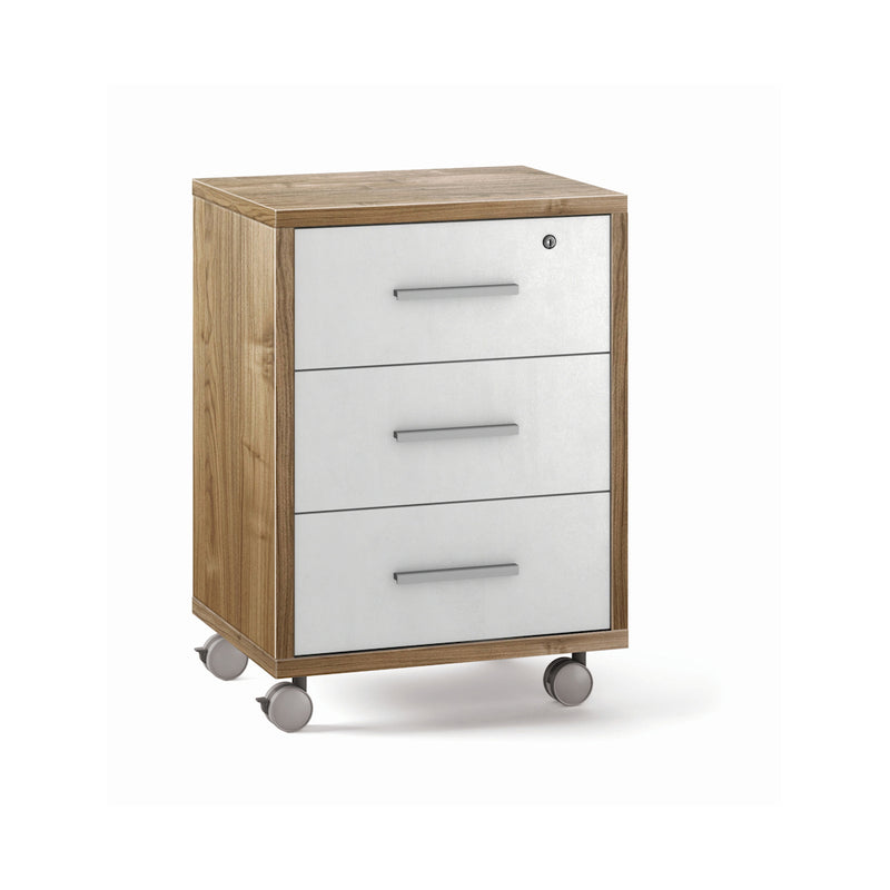 Versatile "Double" 3-drawer wooden cabinet with wheels, 51x41 cm, 71h