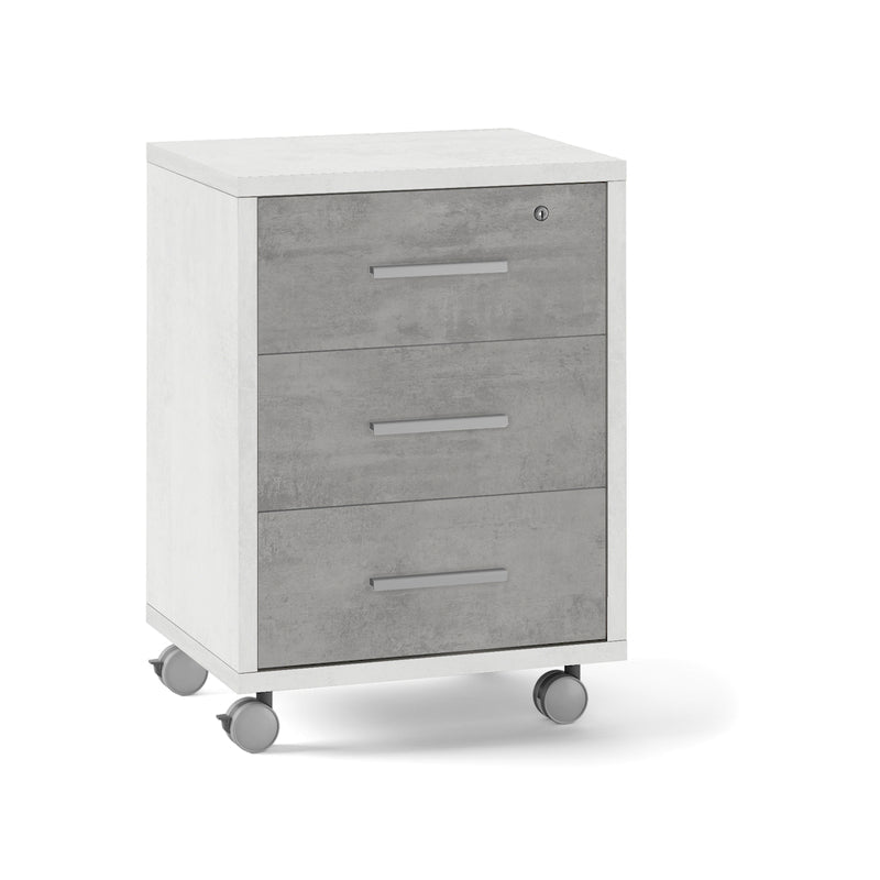Versatile "Double" 3-drawer wooden cabinet with wheels, 51x41 cm, 71h