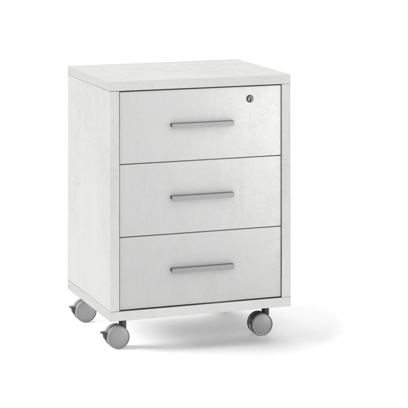 Versatile "Double" 3-drawer wooden cabinet with wheels, 51x41 cm, 71h