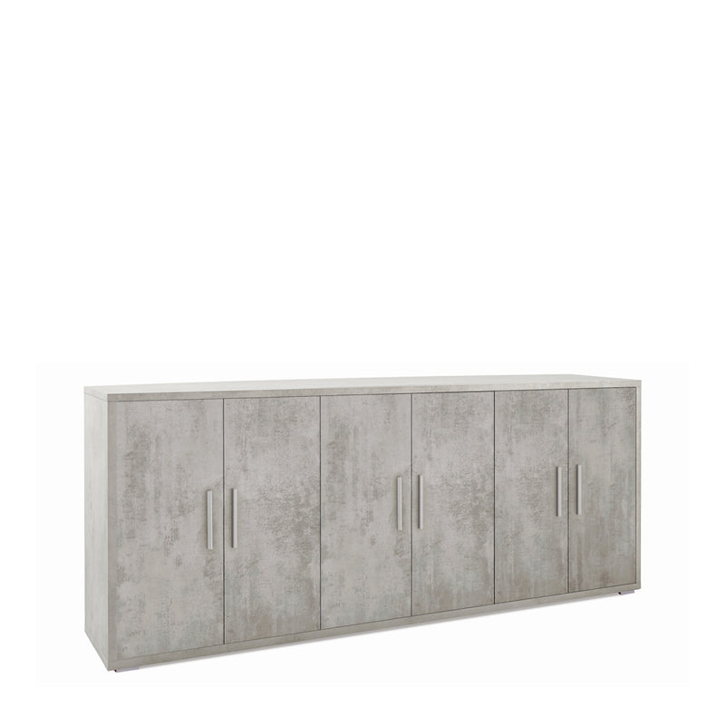 Modern 6-door "Paris" wooden sideboard, 203x41 cm, 84h