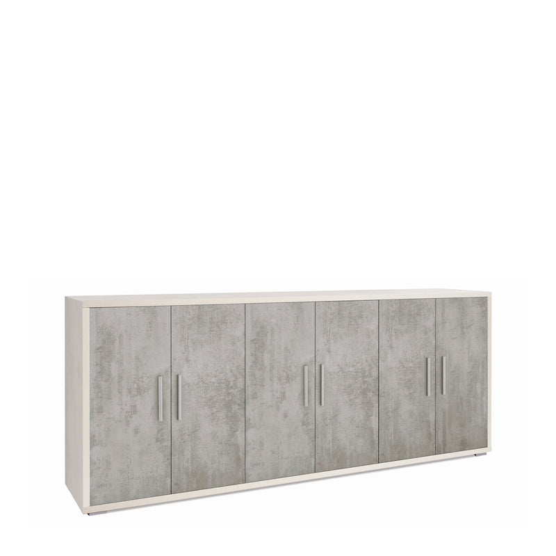 Modern 6-door "Paris" wooden sideboard, 203x41 cm, 84h