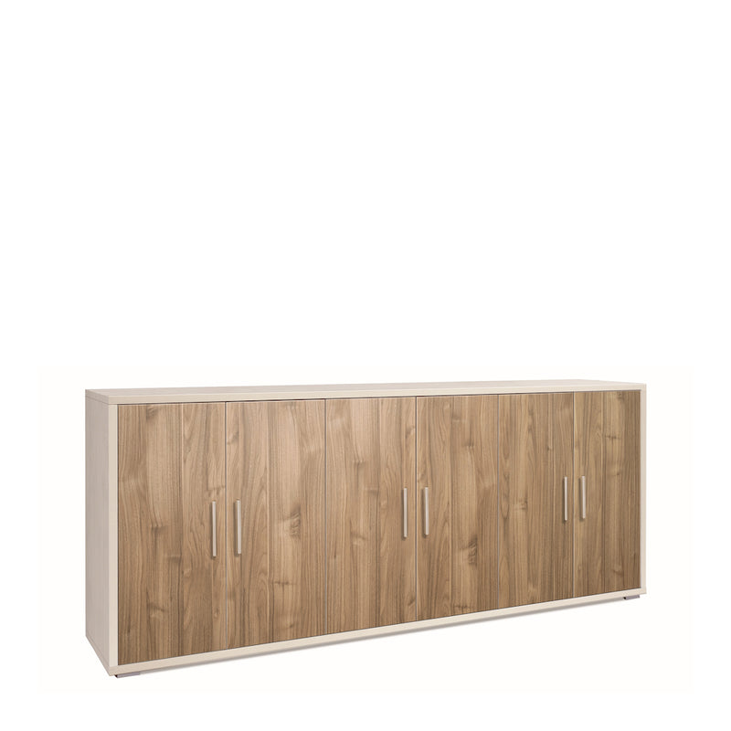 Modern 6-door "Paris" wooden sideboard, 203x41 cm, 84h